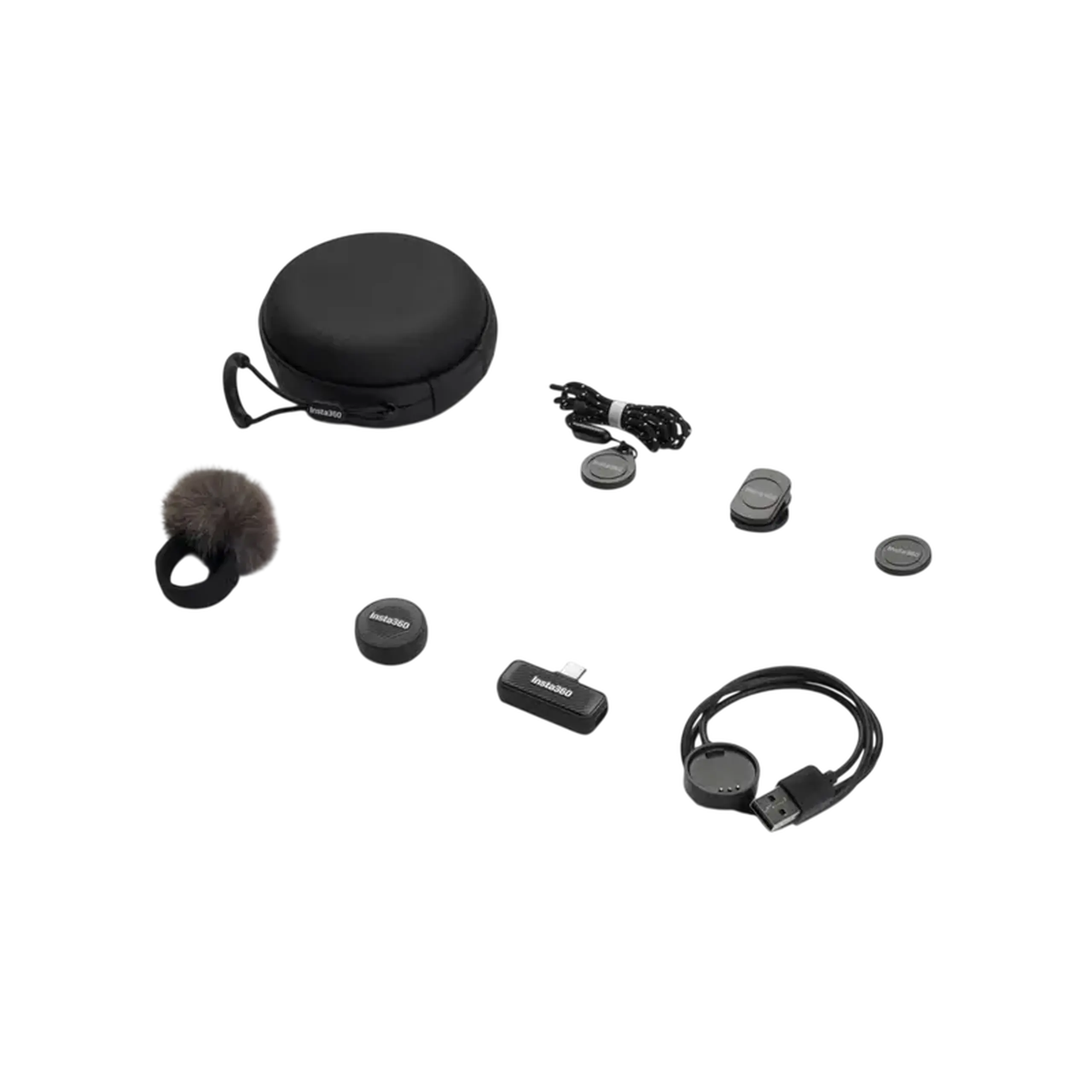 Microfon portabil pentru înregistrare vocală Insta360 Mic Air (1 TX + 1 RX), Fără fir, Negru