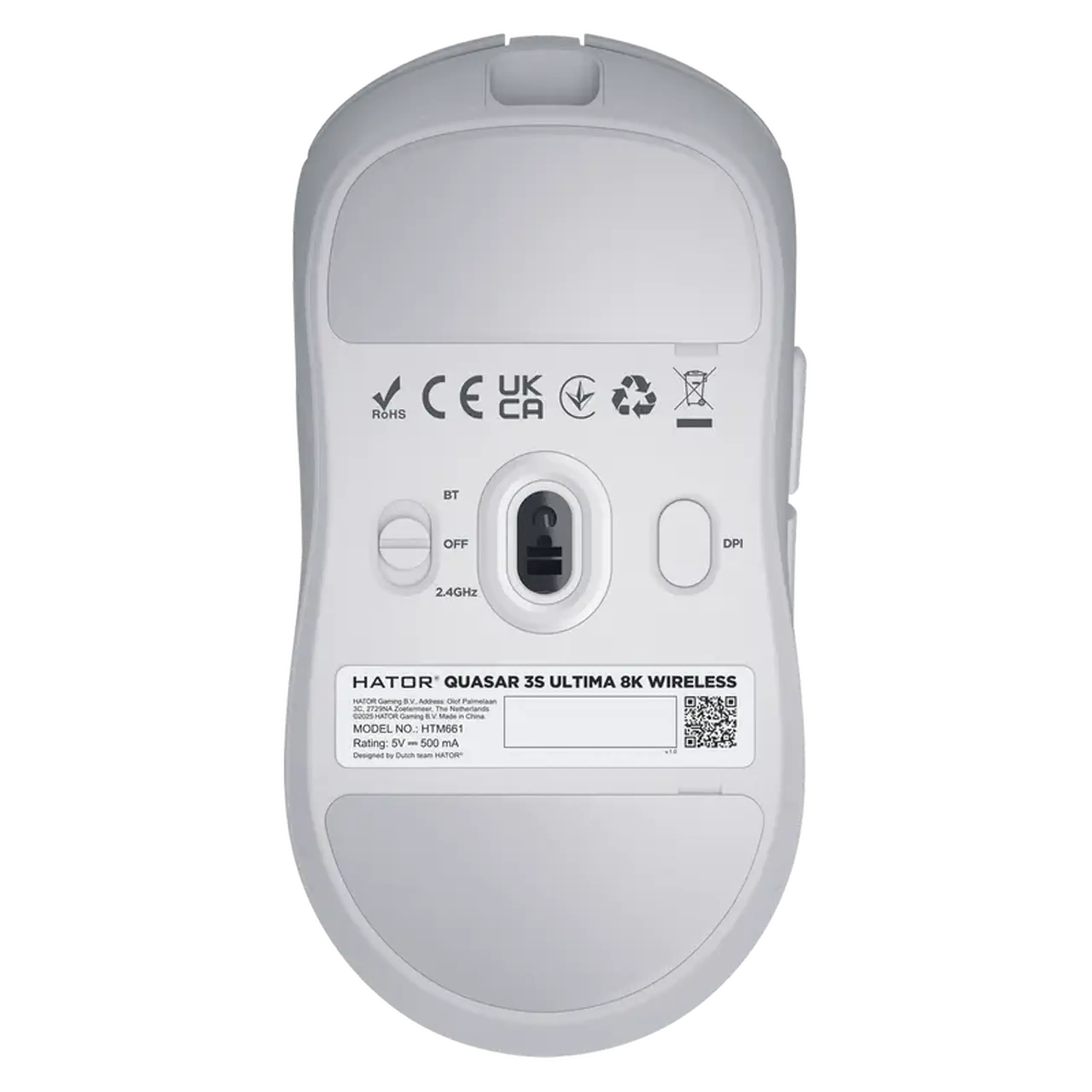 Mouse HATOR Quasar 3S Ultima 8K, Alb