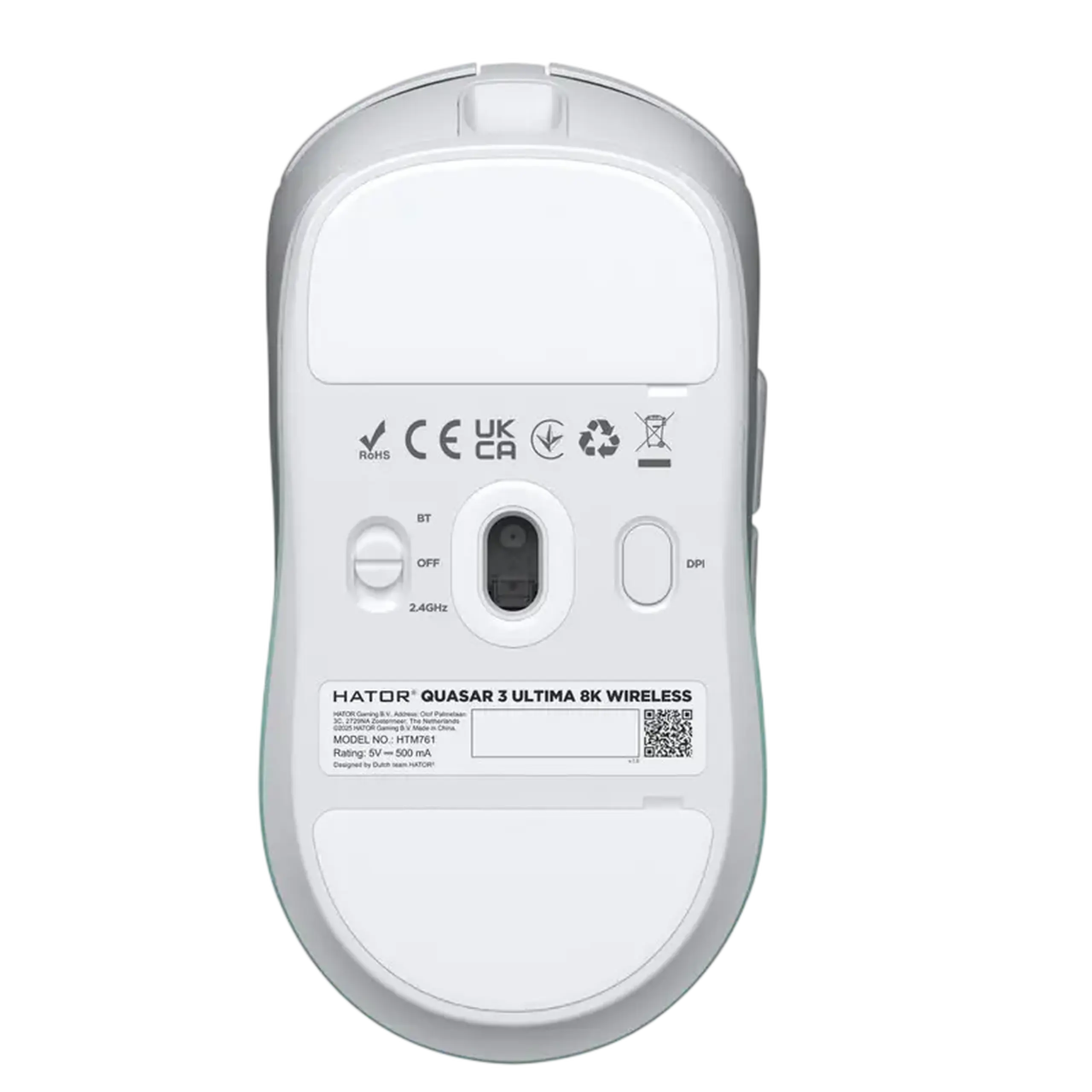 Gaming Mouse HATOR Quasar 3 Ultima 8K Wireless, Alb