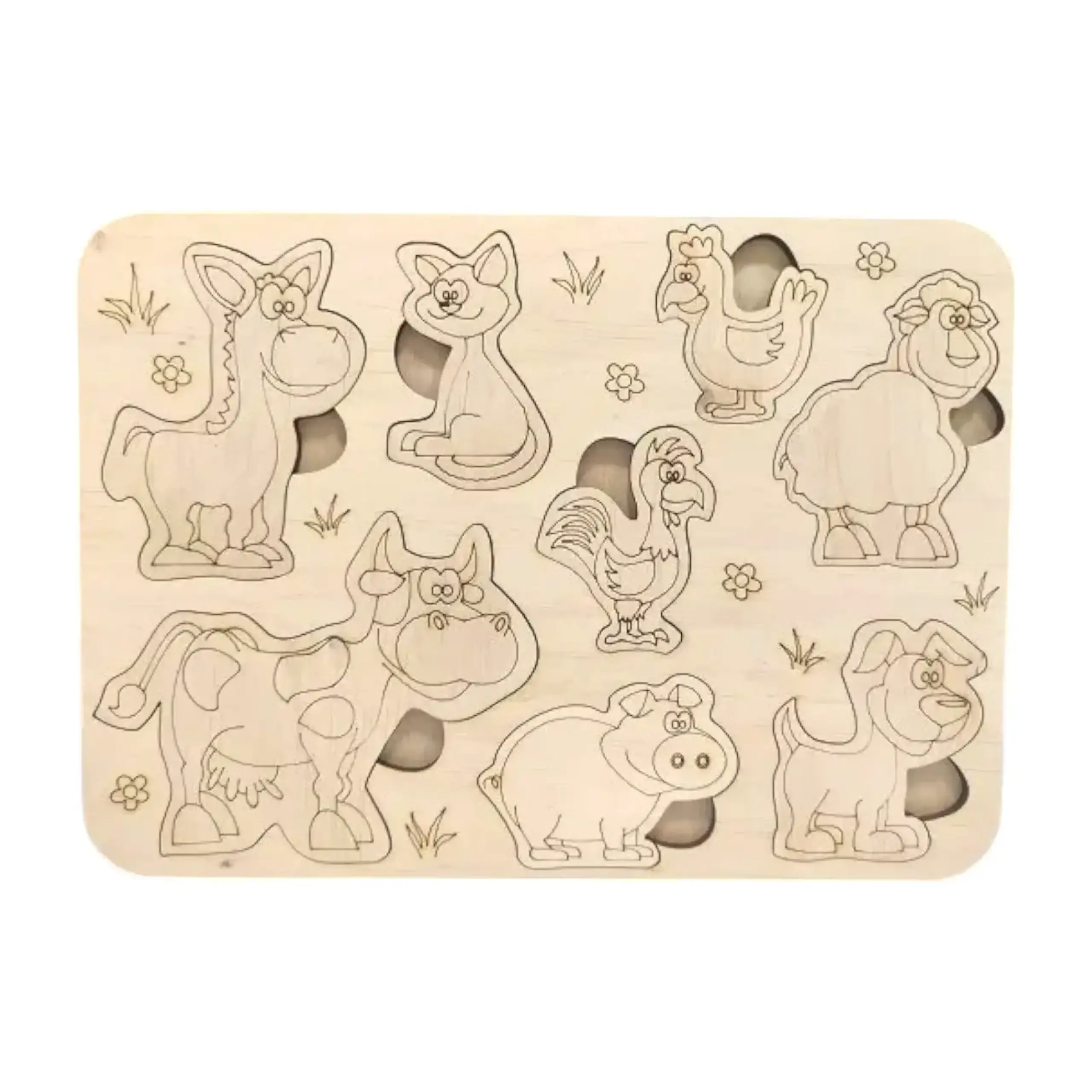 Puzzle din lemn (ANIMALE / PASARI DOMESTICE)
