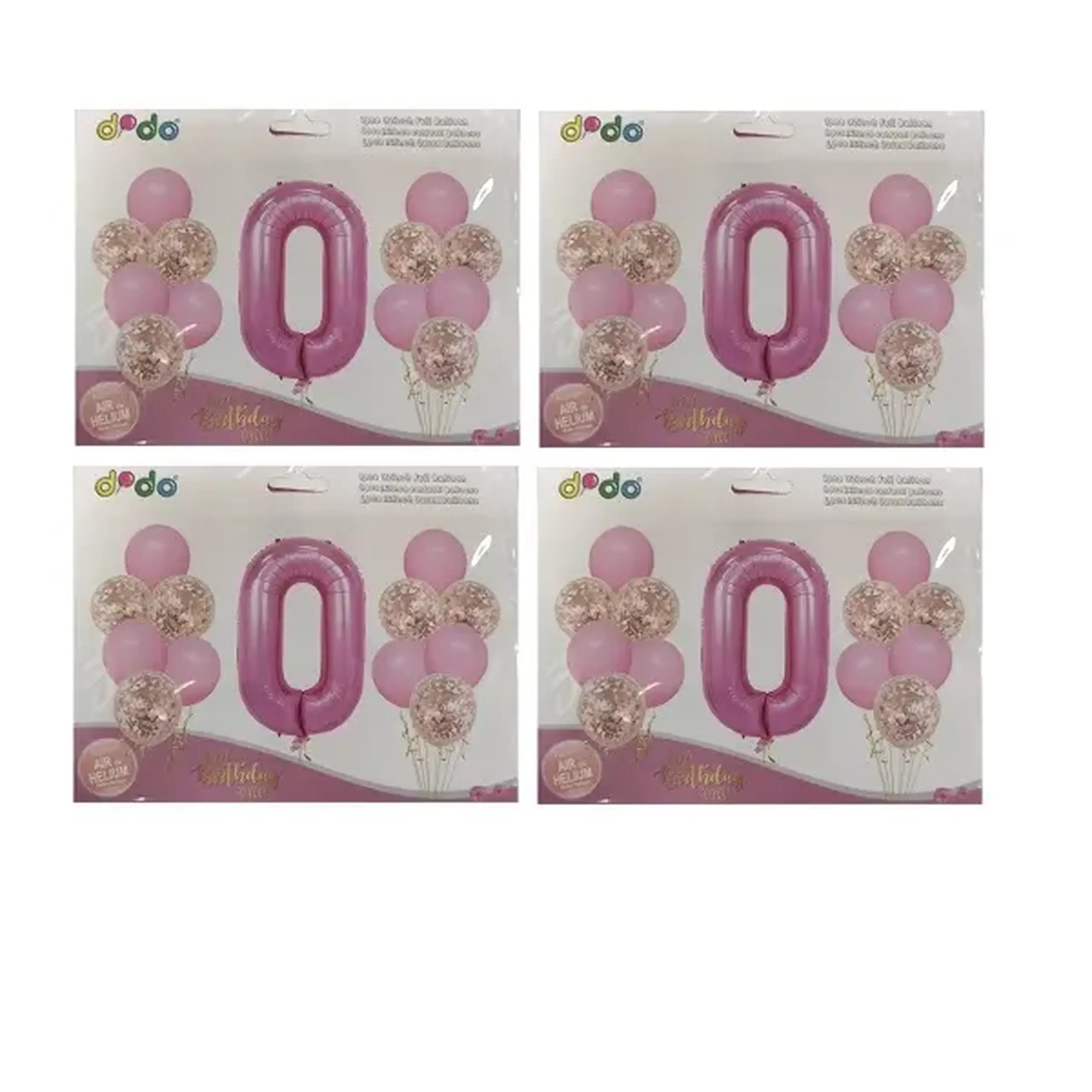 Set baloane (13pcs) roz cifra 0 (1buc) –