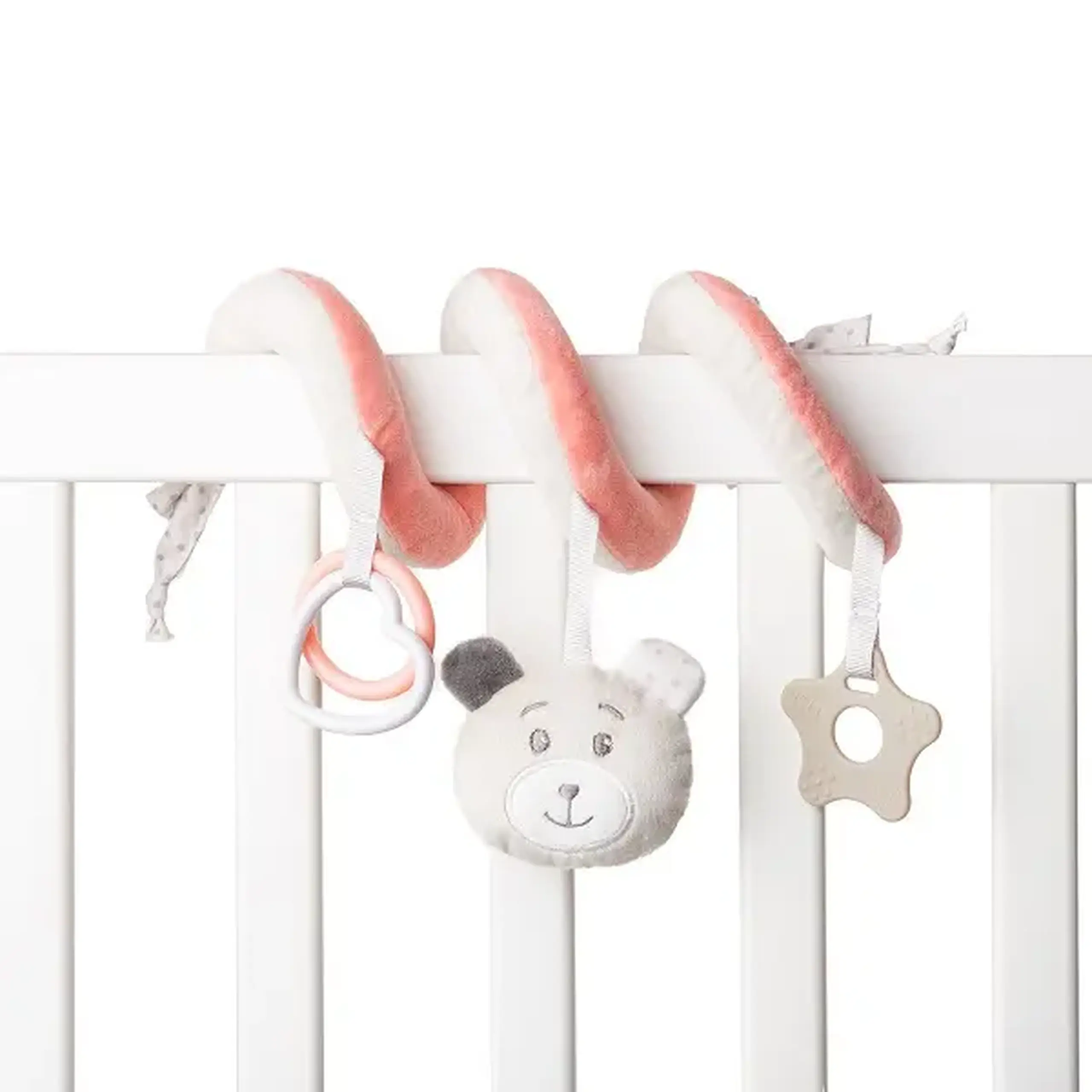 Jucarie moale spirala urs roz 30 cm - 0.19 kg