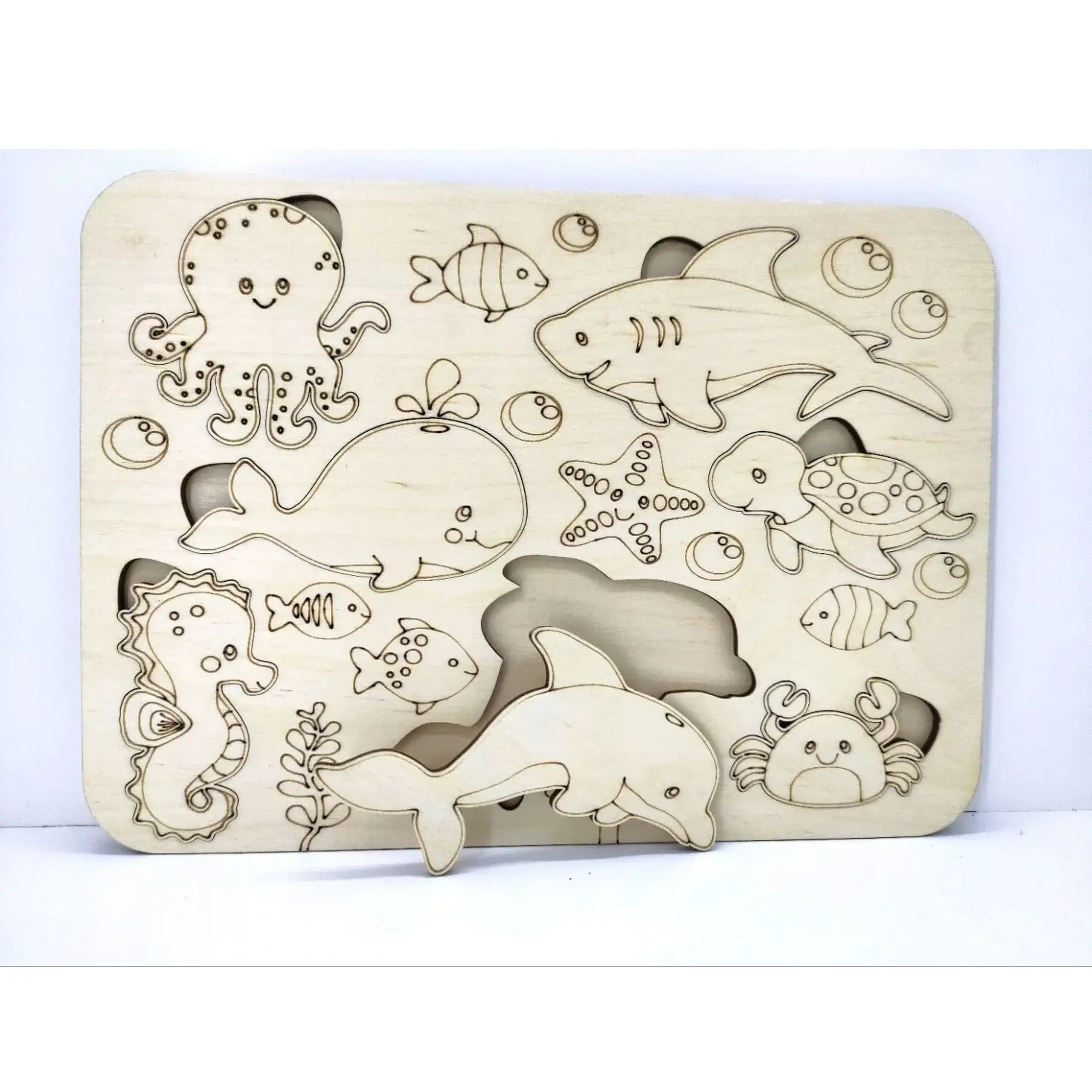 Puzzle din lemn (ANIMALE DE MARE)