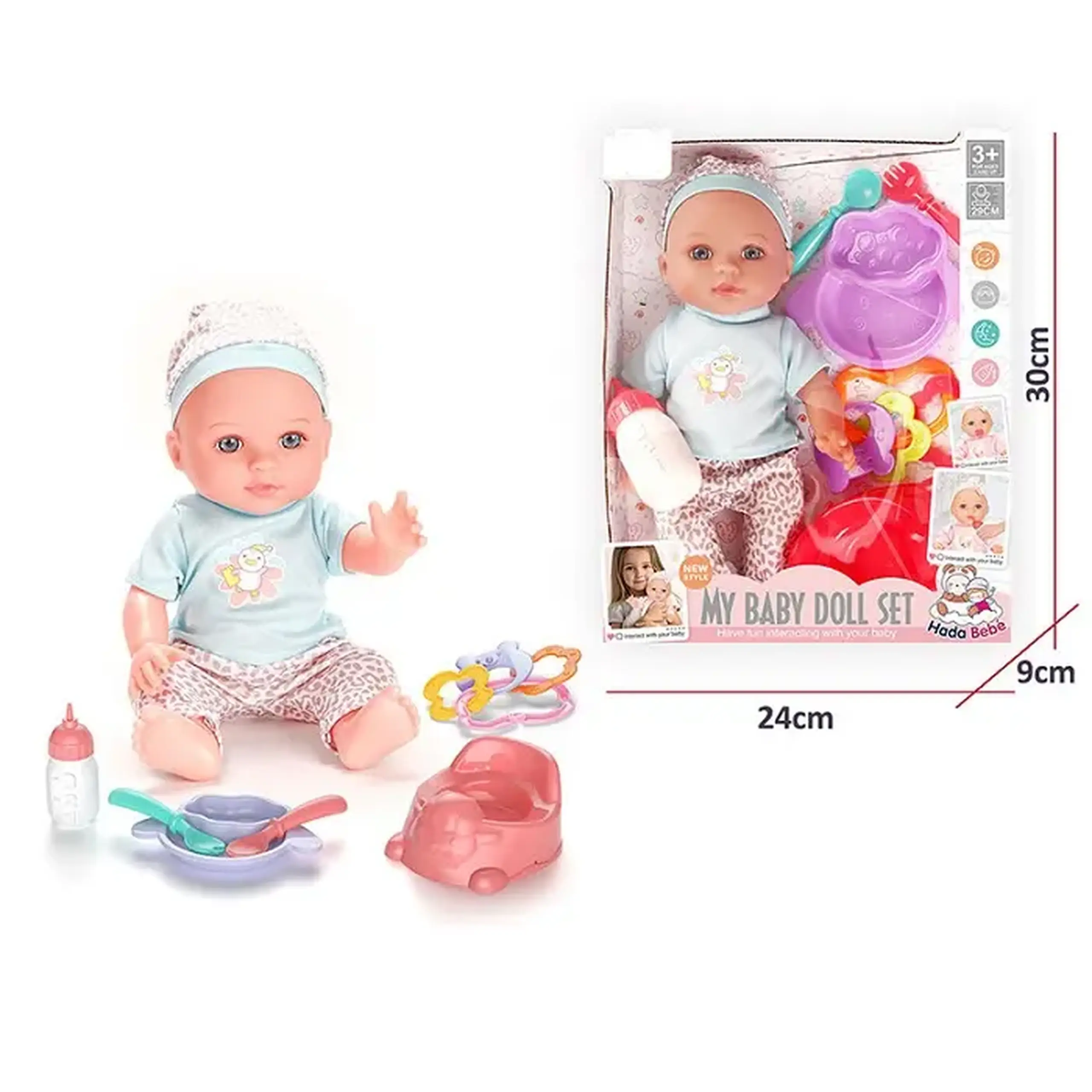 Papusa baby cu accesorii cu sunet (instructiune in romana)