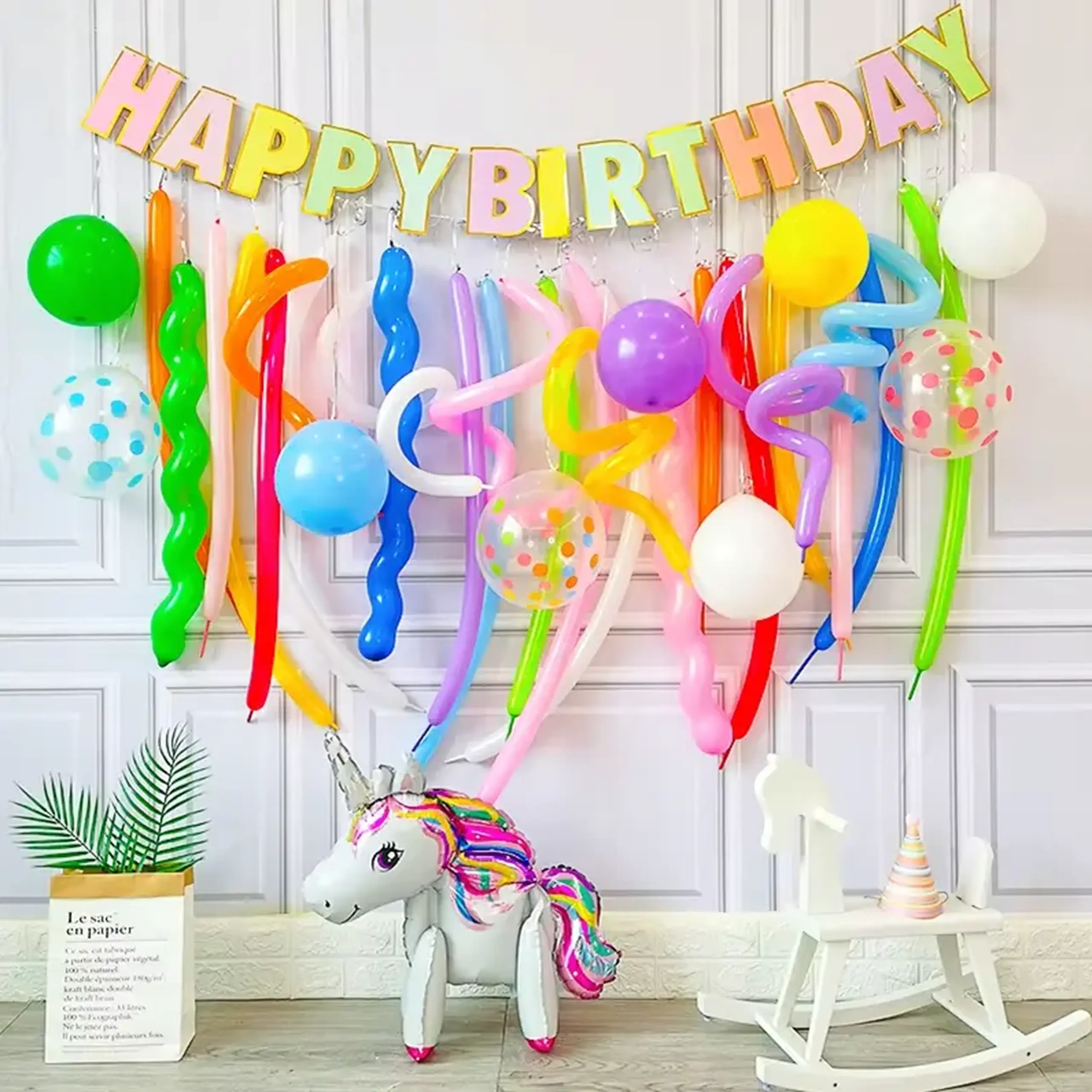 Set baloane Happy Birthday cu Unicorn – 41 394