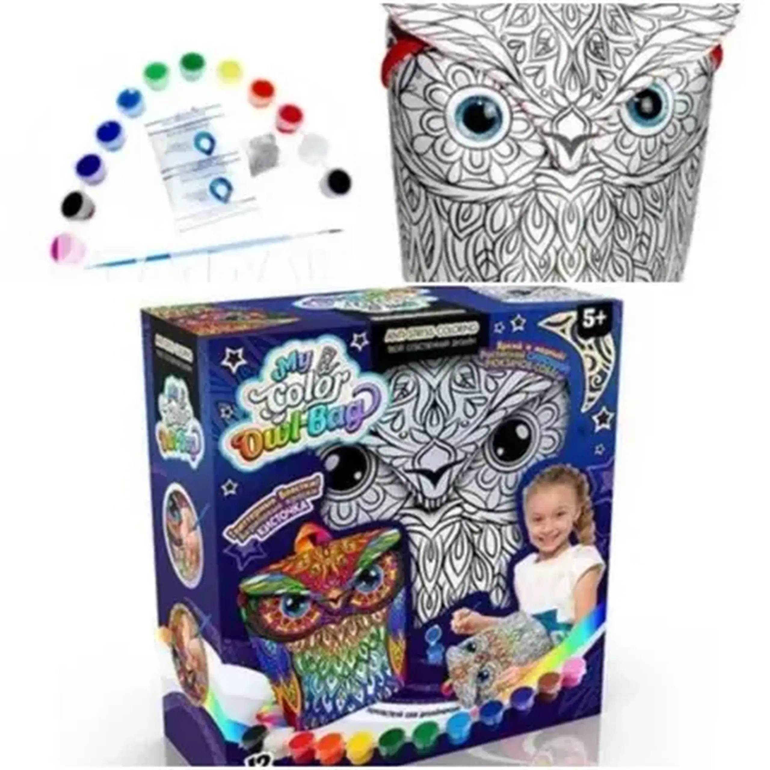 Set de creatie (My COLOR OWL-Bag) rucsac de colorat