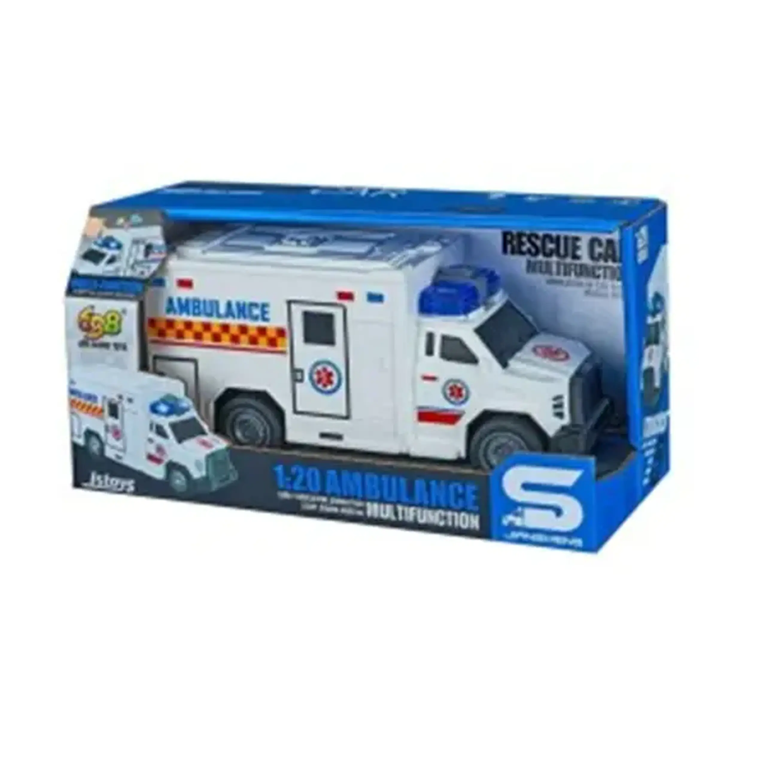 Camion Ambulanta cu frictiune, sunete si lumini, 1:20