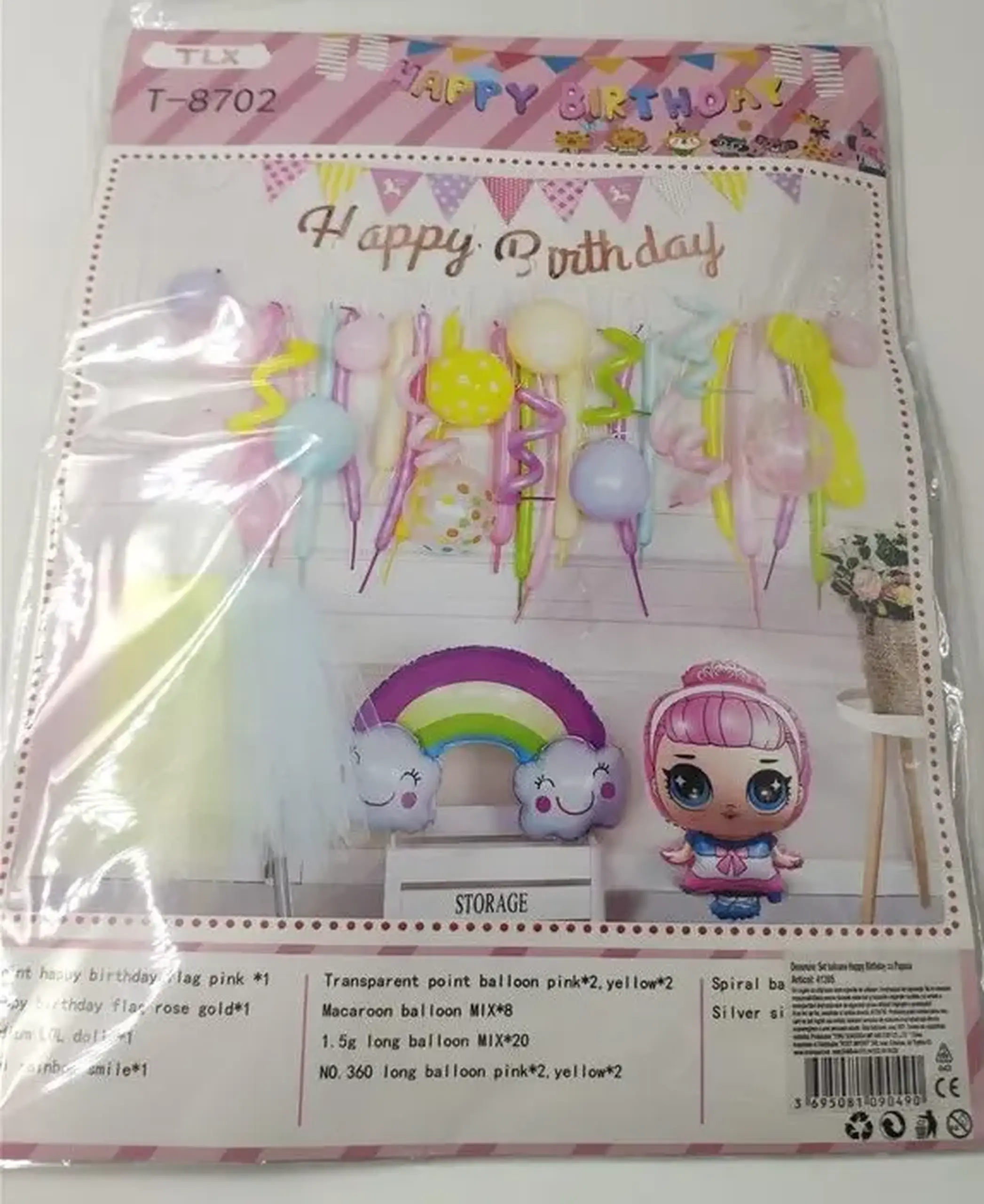 Set baloane Happy Birthday cu Păpușa – 41 395