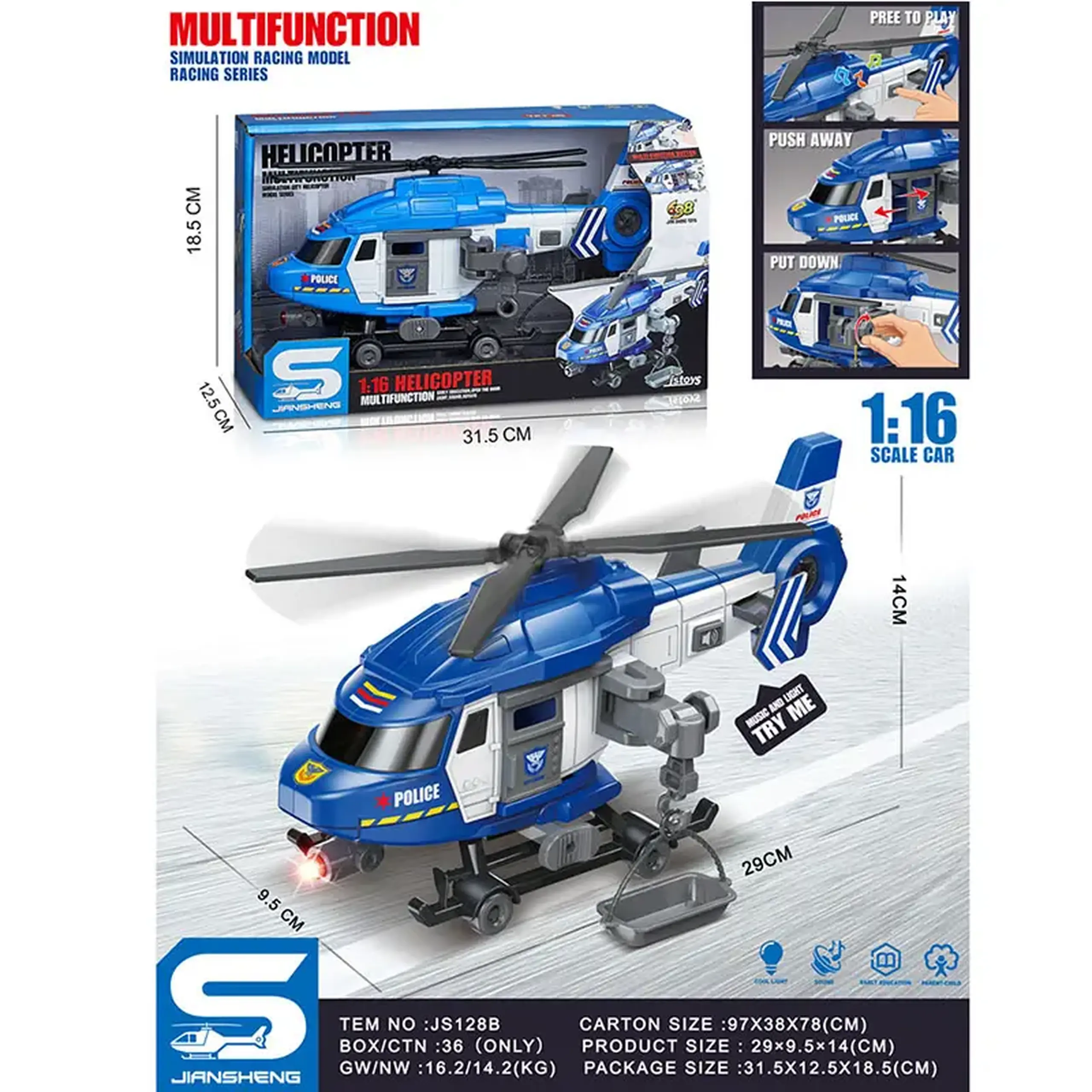 Elicopter cu sunet si lumini (instructiune in romana)
