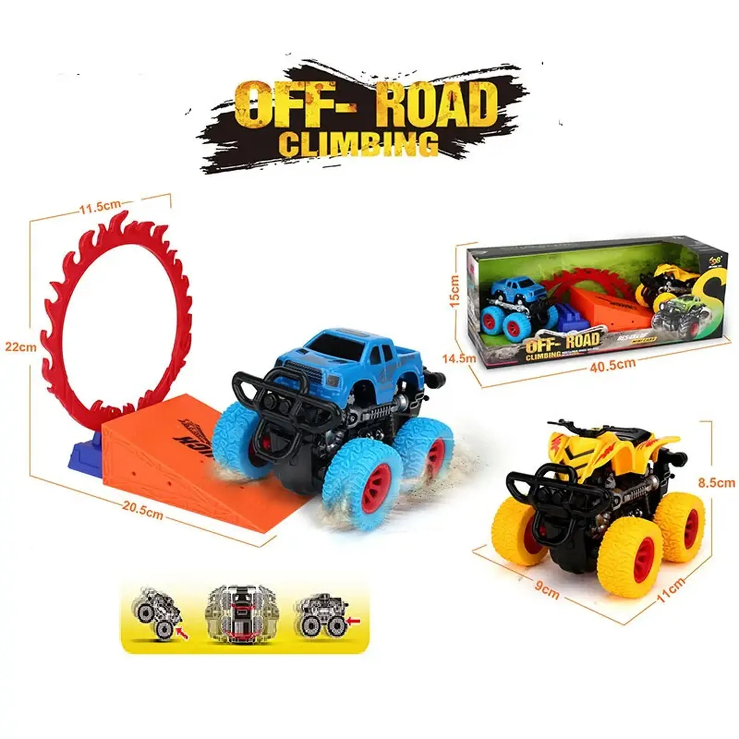 Set masini cu accesorii (2buc) (instructiune in romana)