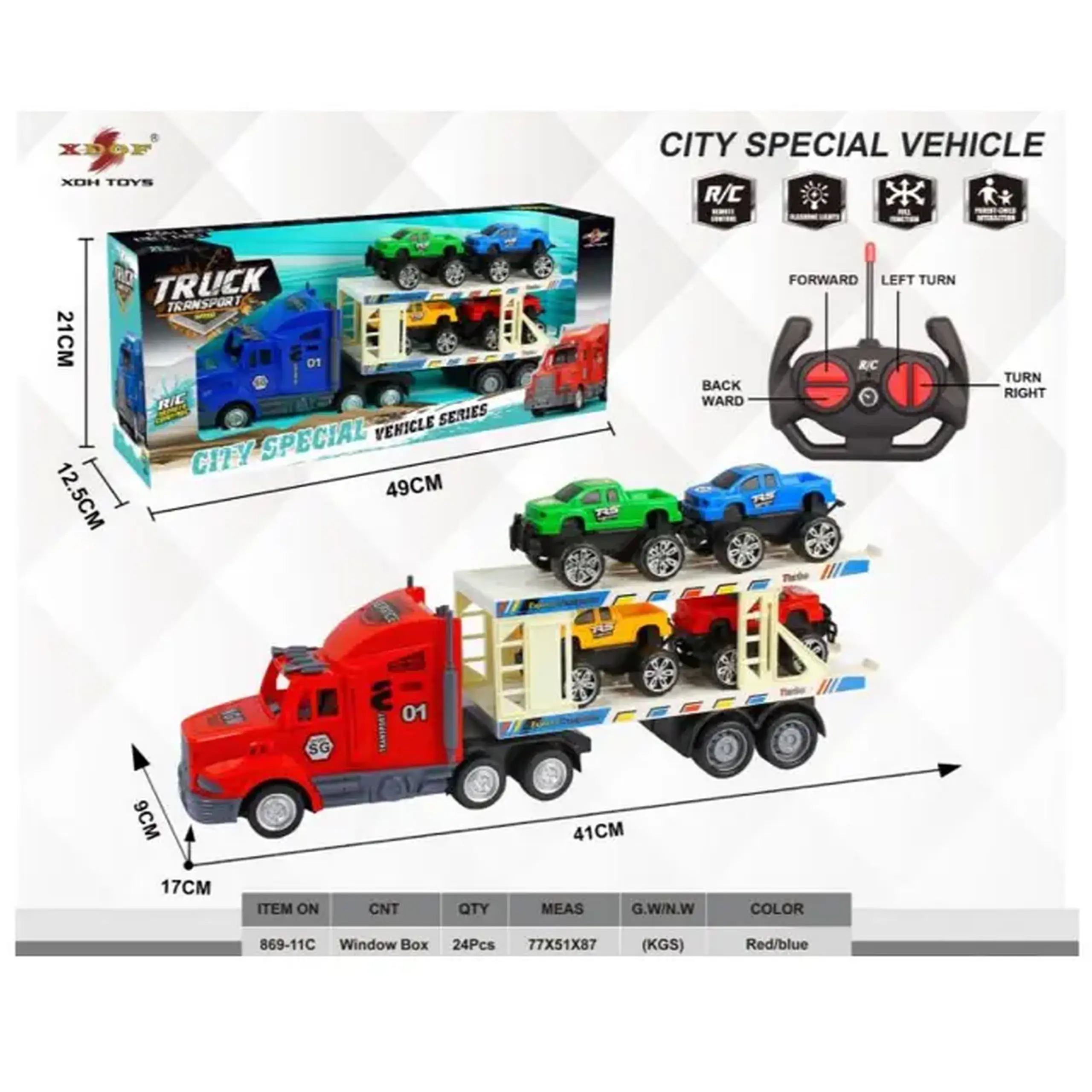 Masina cu R/C cu lumini (5pcs)