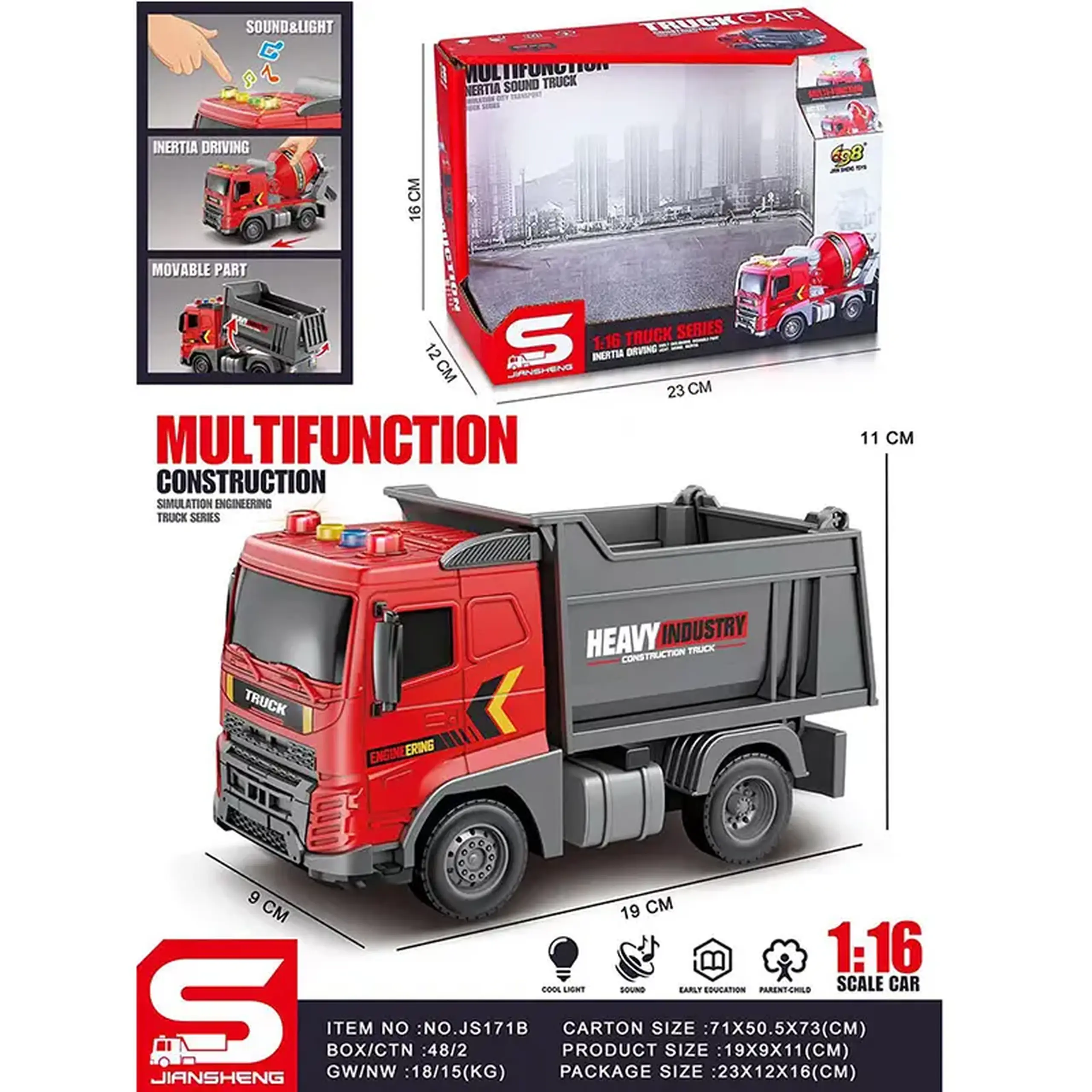 Masina camion cu sunet si lumini (instructiune in romana)