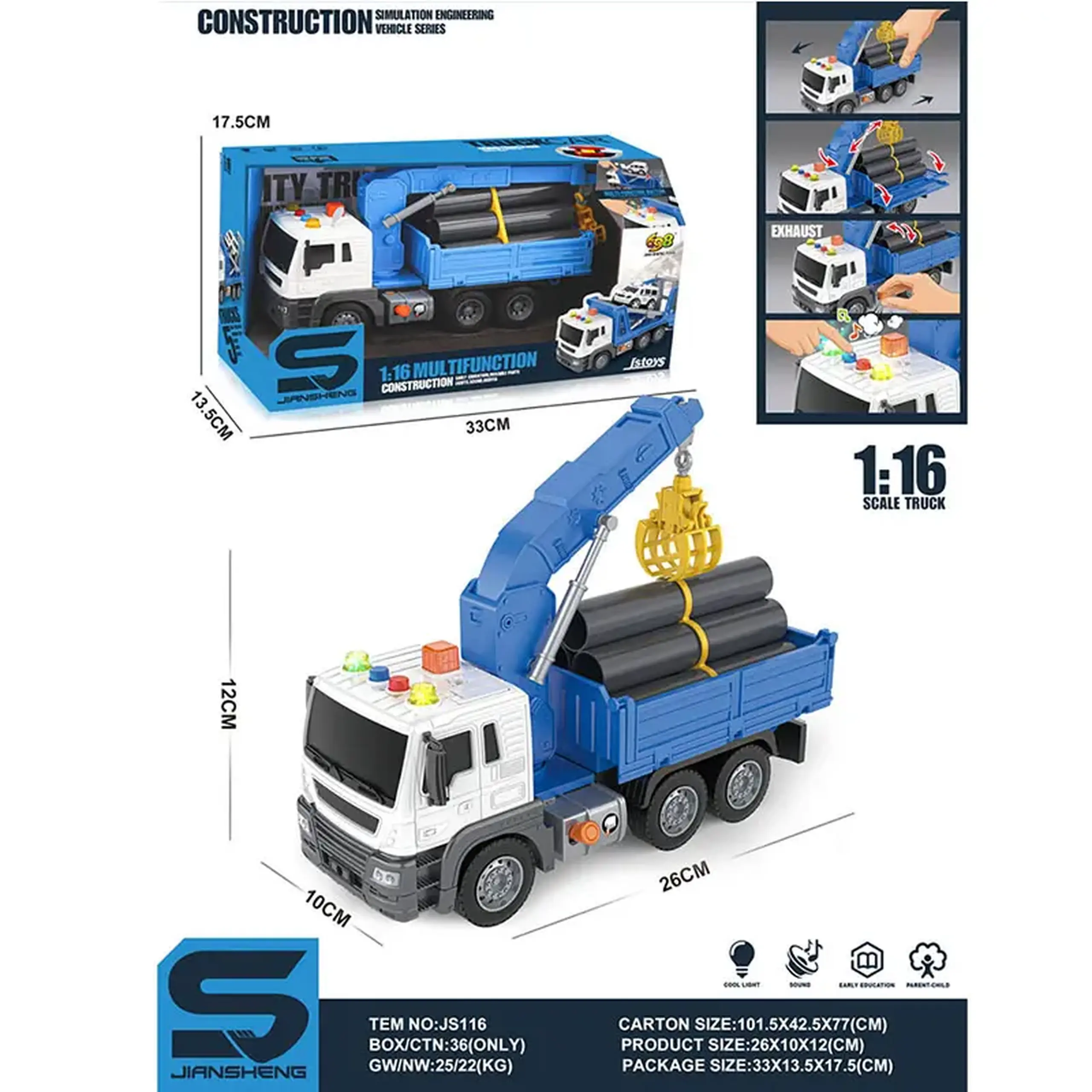Masina camion cu sunet si lumini (instructiune in romana)
