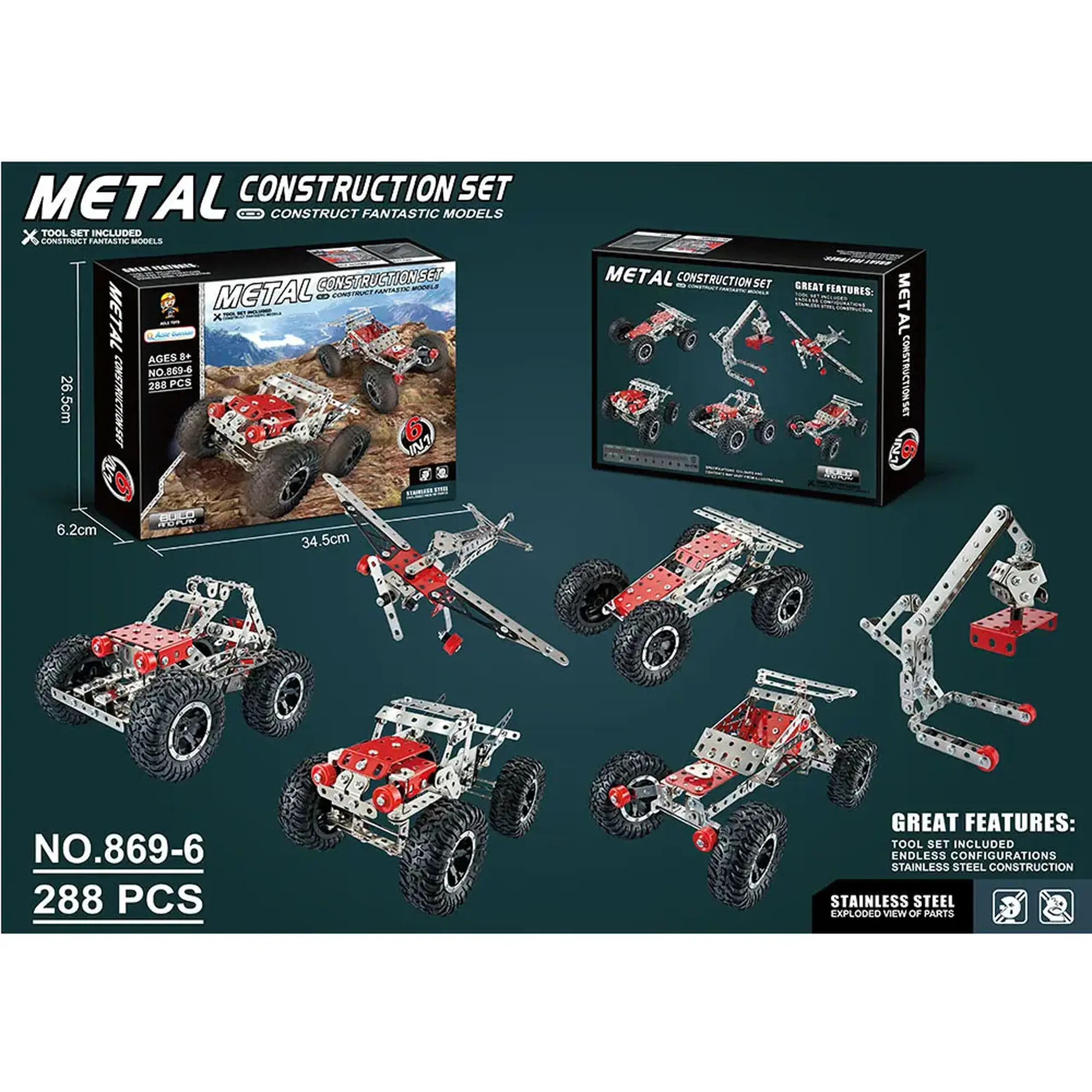 Constructor din metal 288pcs (instructiune in romana)