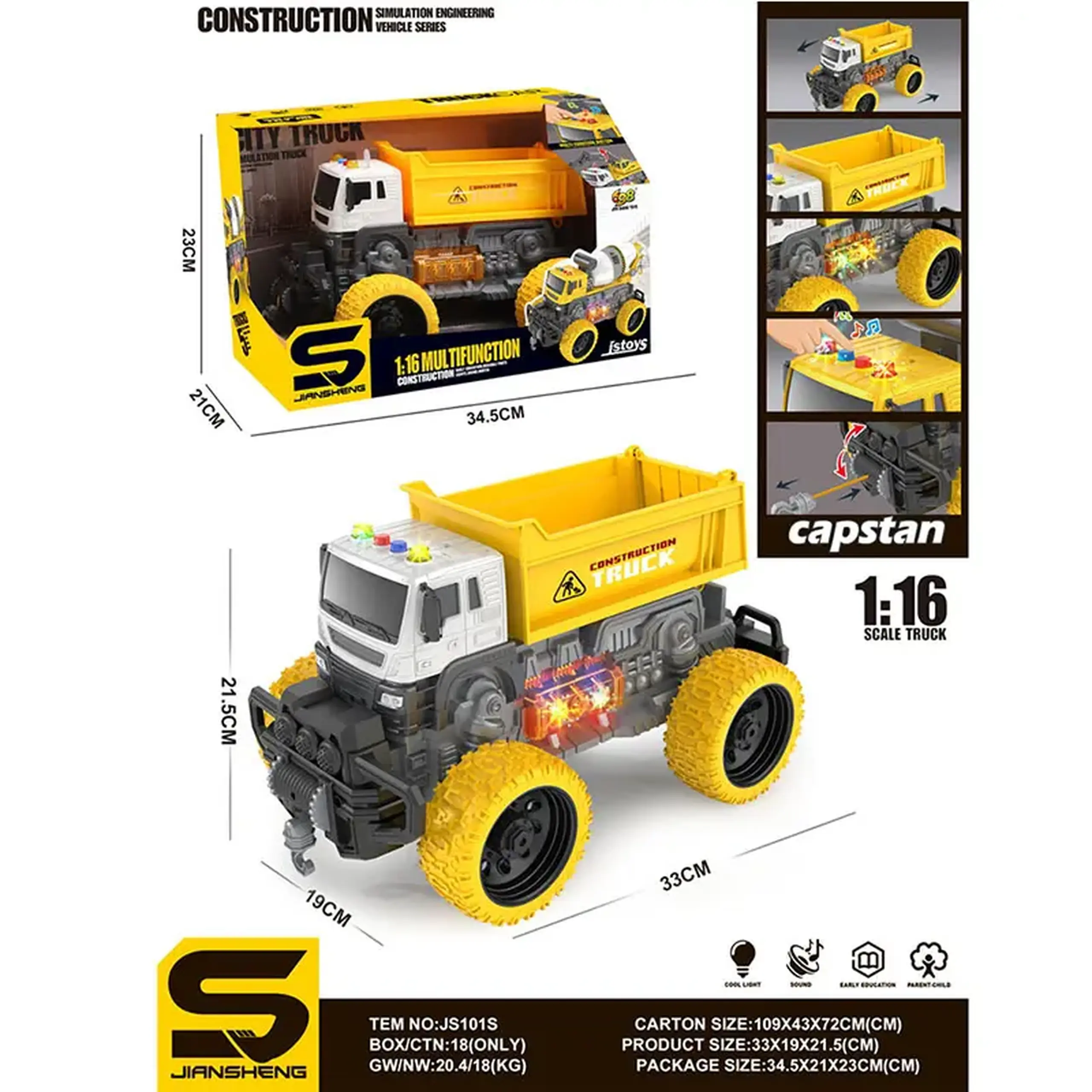Masina camion cu sunet si lumini (instructiune in romana)
