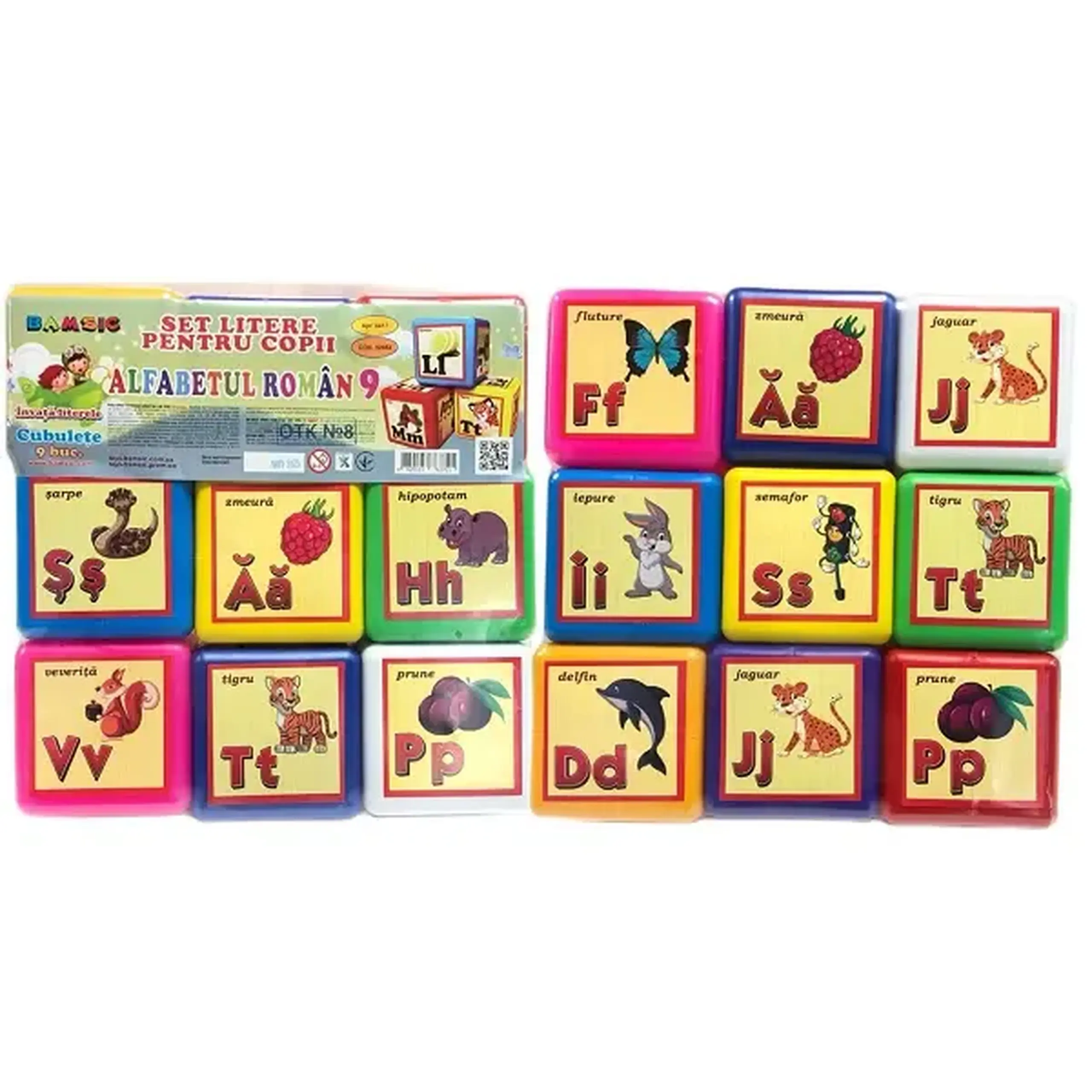 Set cuburi alfabet roman (9buc)