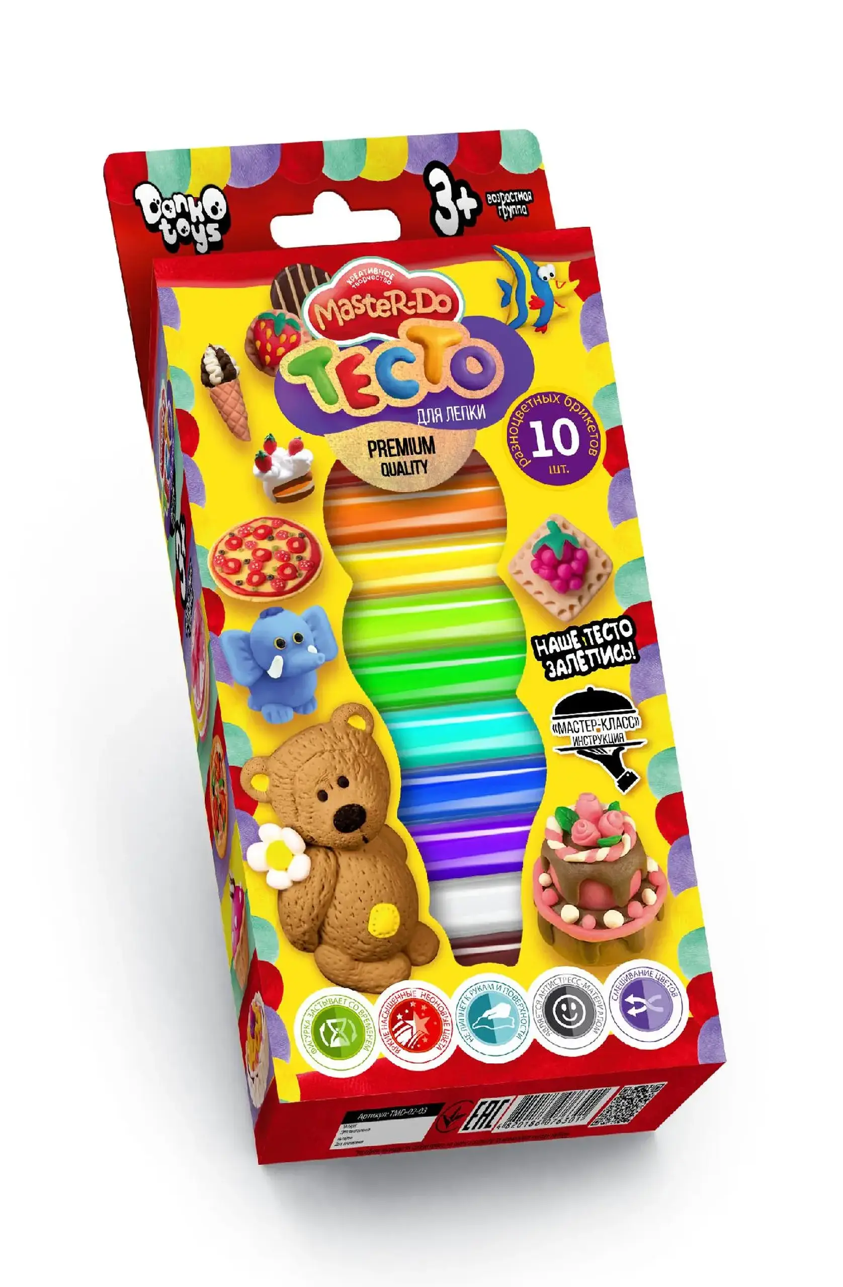Set de creatie (Aluat p/u modelare) cutie 10culori, 400g