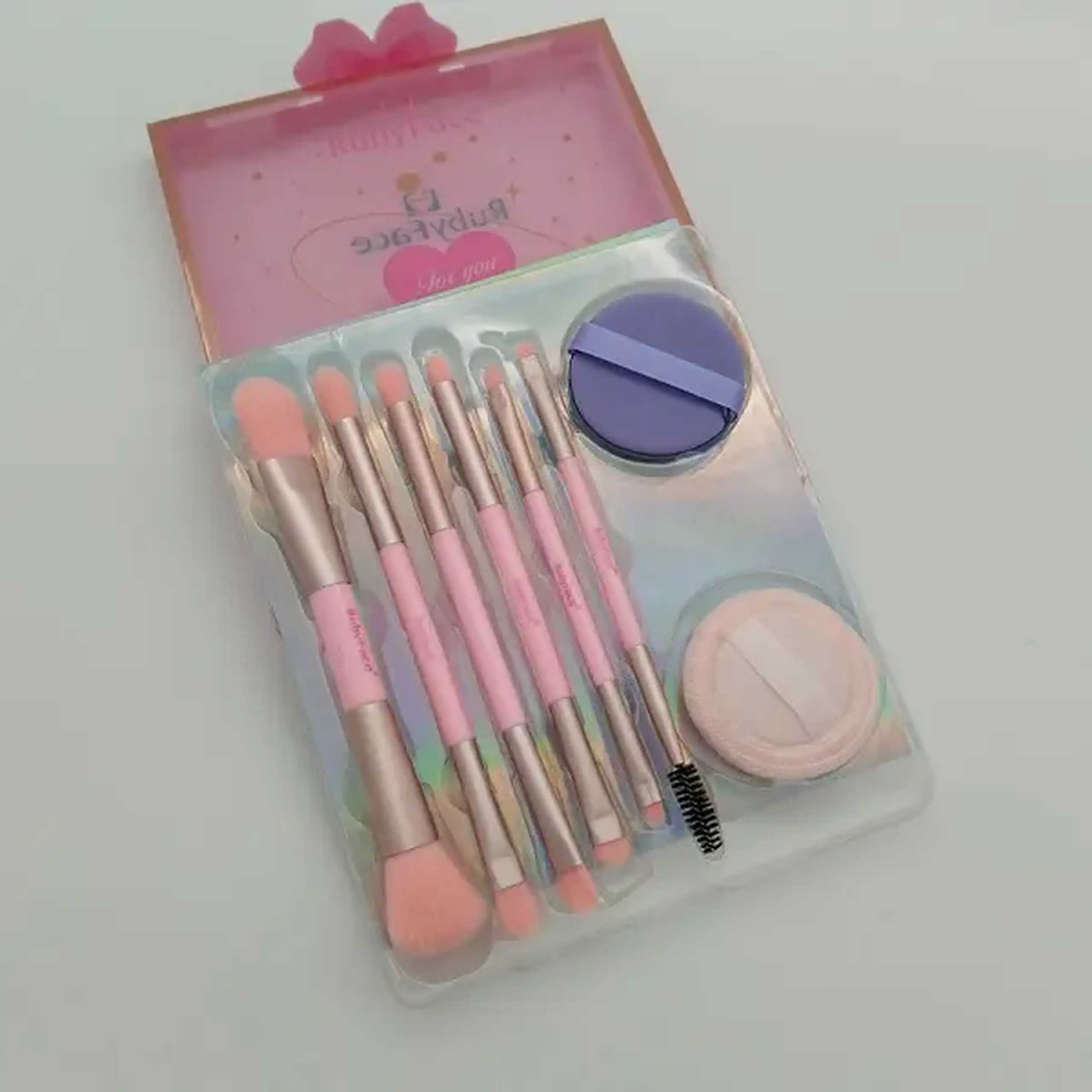 Set pensula pentru machiaj duble 6+2 piese (01-14)