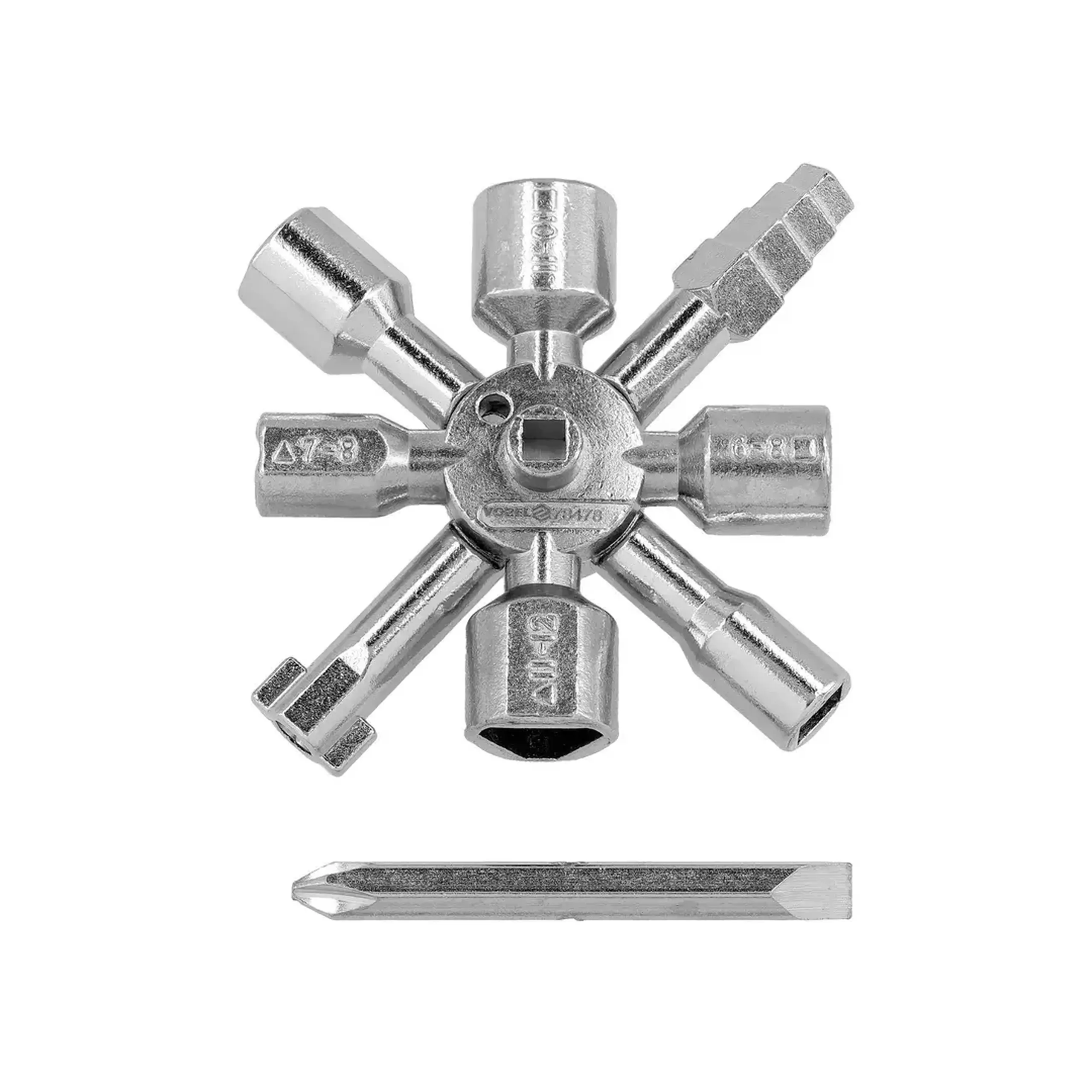 Cheie universală pentru dulapuri tehnice 3 - 12 mm Vorel - Dimensiuni (L x W x H x Ø) 3 - 12 mm