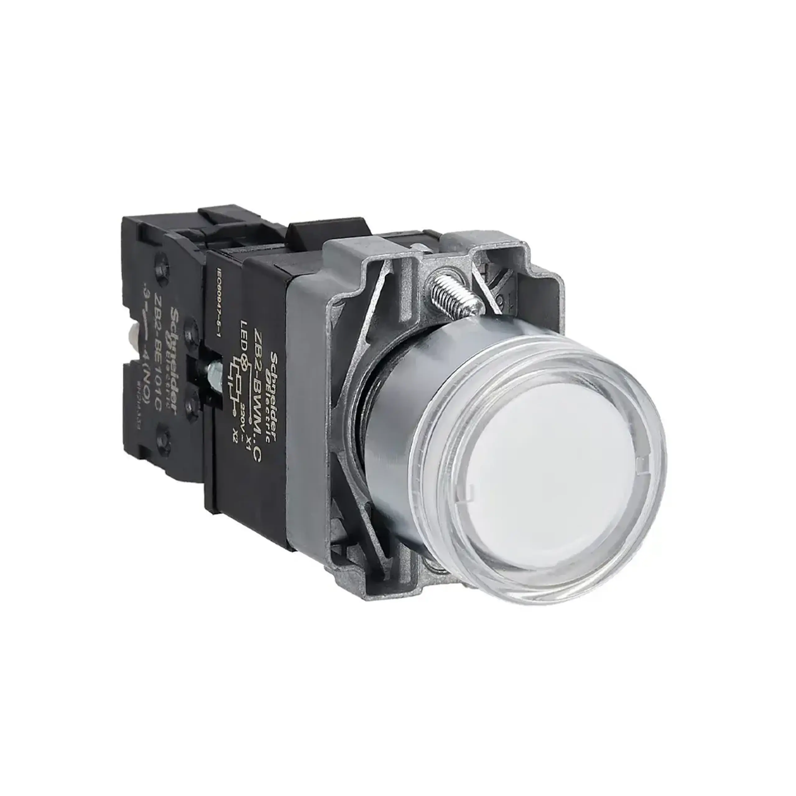 Buton cu revenire LED 220 - 240 V 3 A IP65 Alb Schneider-Electric