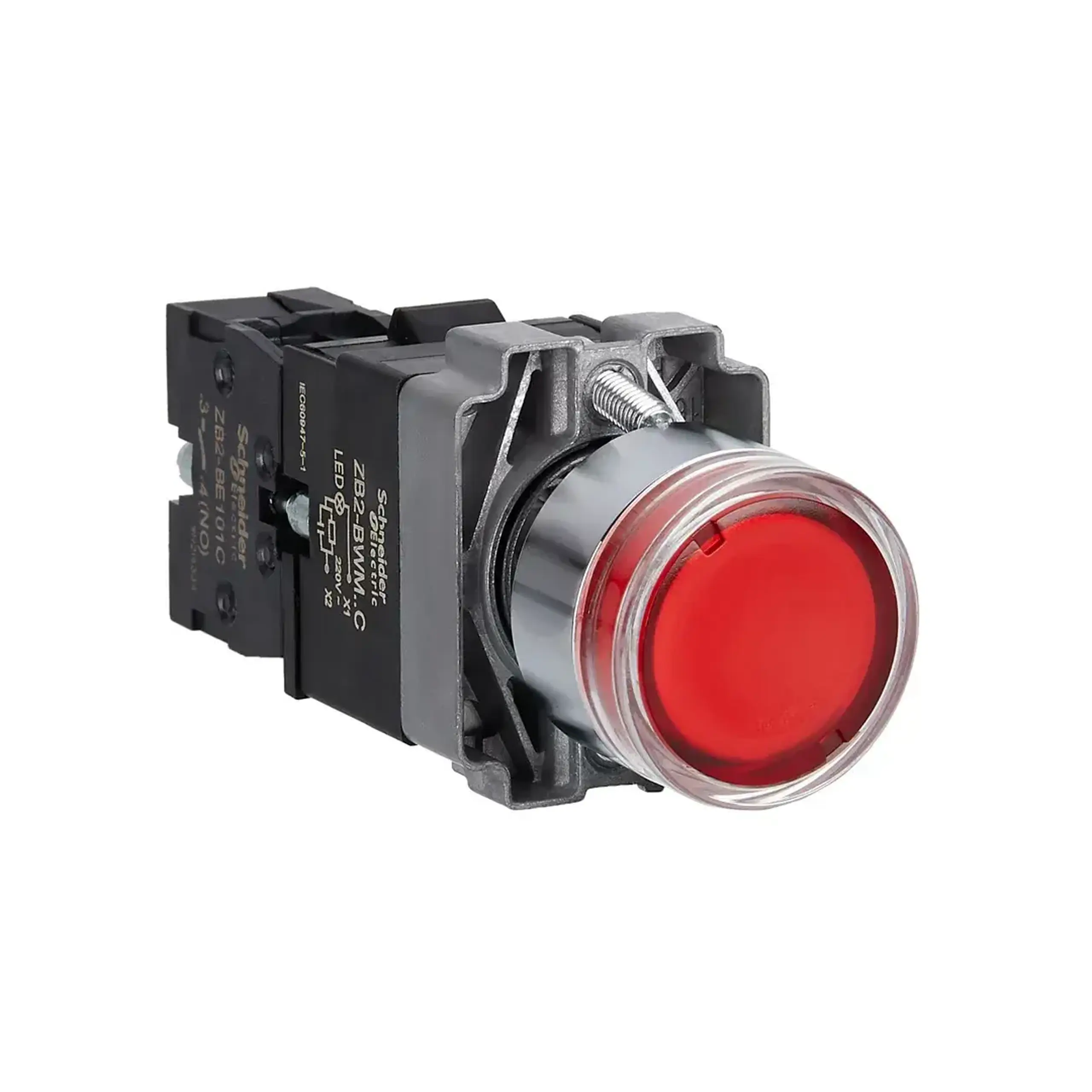 Buton cu revenire LED 220 - 240 V 3 A IP65 Roșu Schneider-Electric