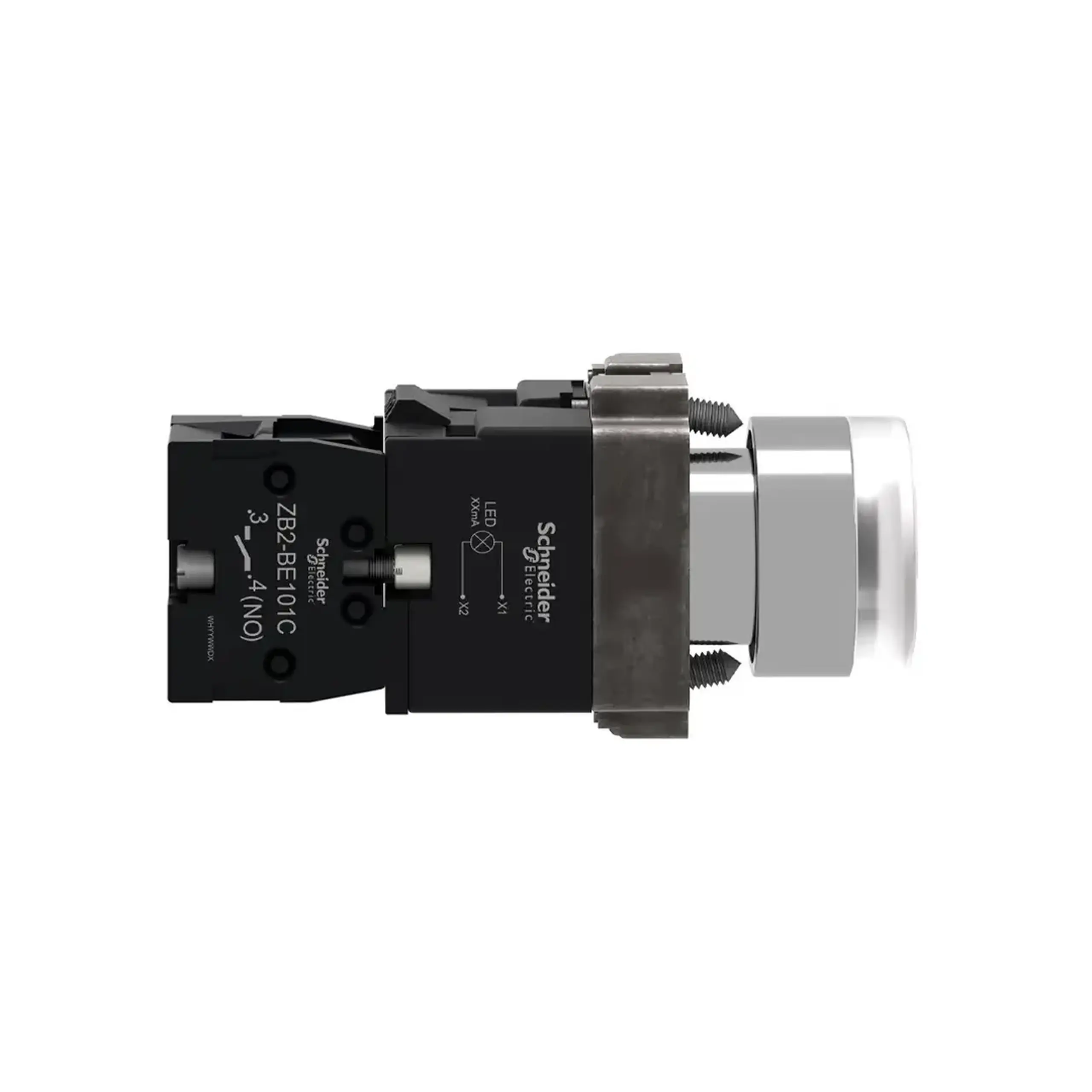 Buton cu revenire LED 220 - 240 V 3 A IP65 Alb Schneider-Electric
