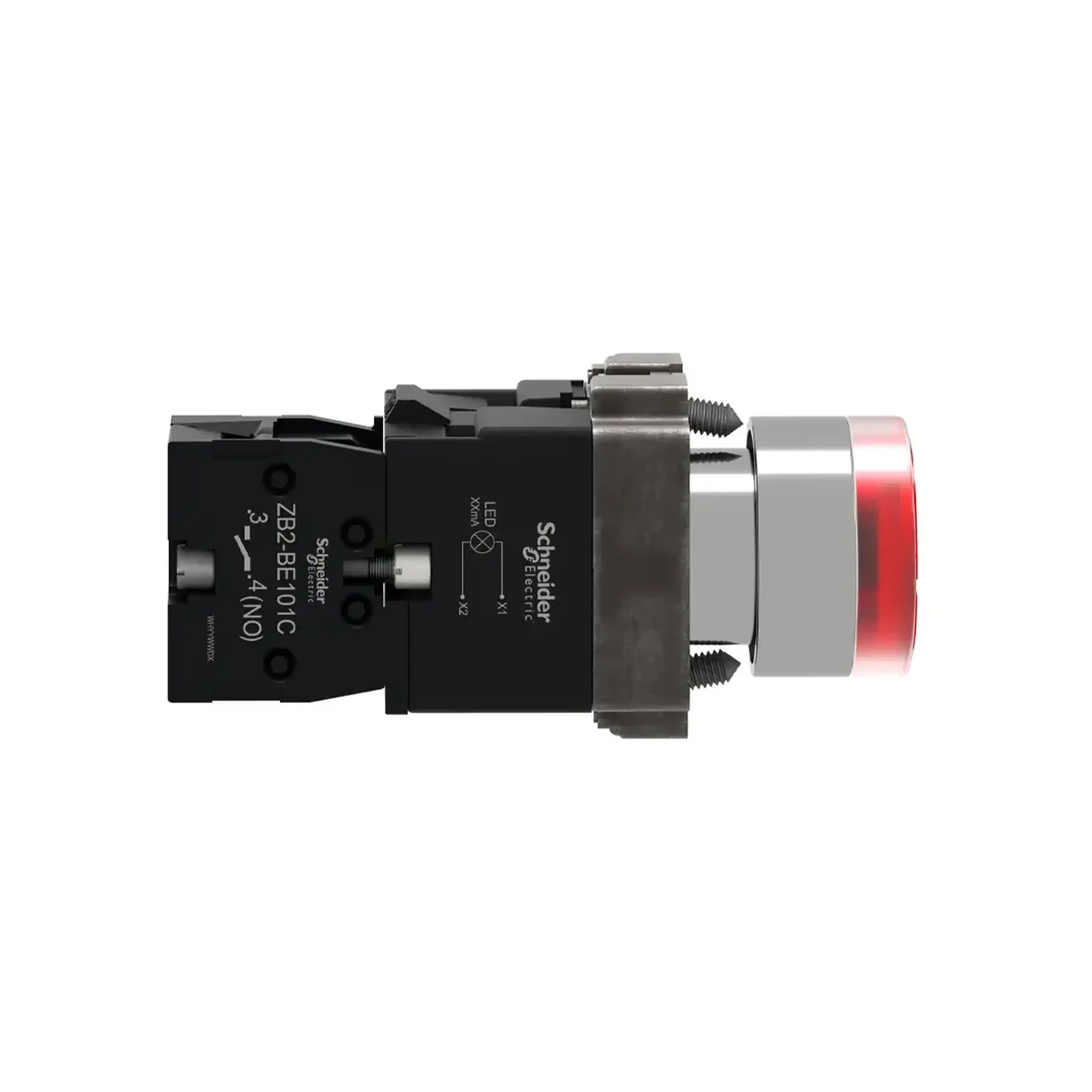 Buton cu revenire LED 220 - 240 V 3 A IP65 Roșu Schneider-Electric