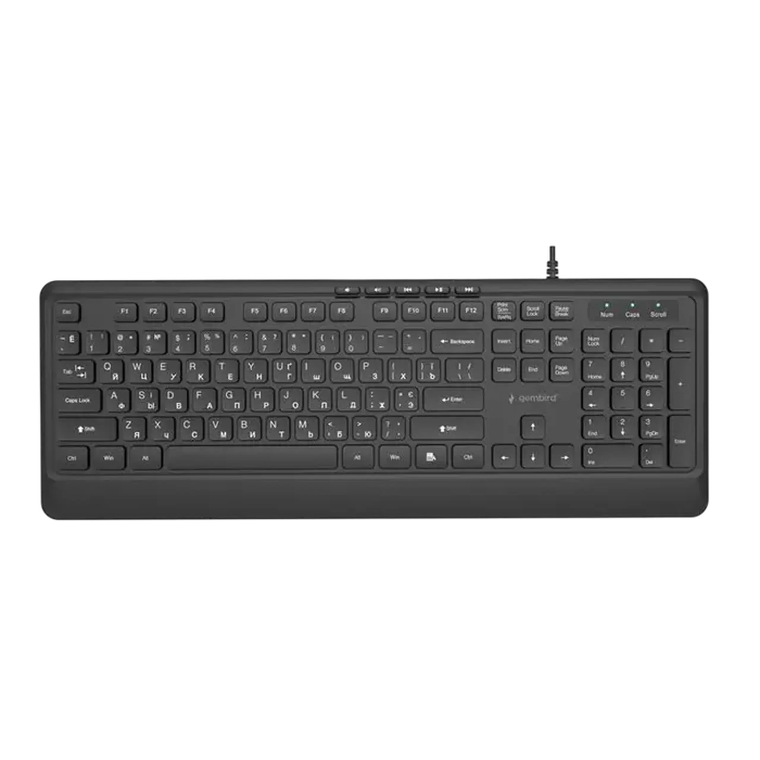Tastatură Gembird KB-MCH-05-CYRL, Cu fir, Negru
