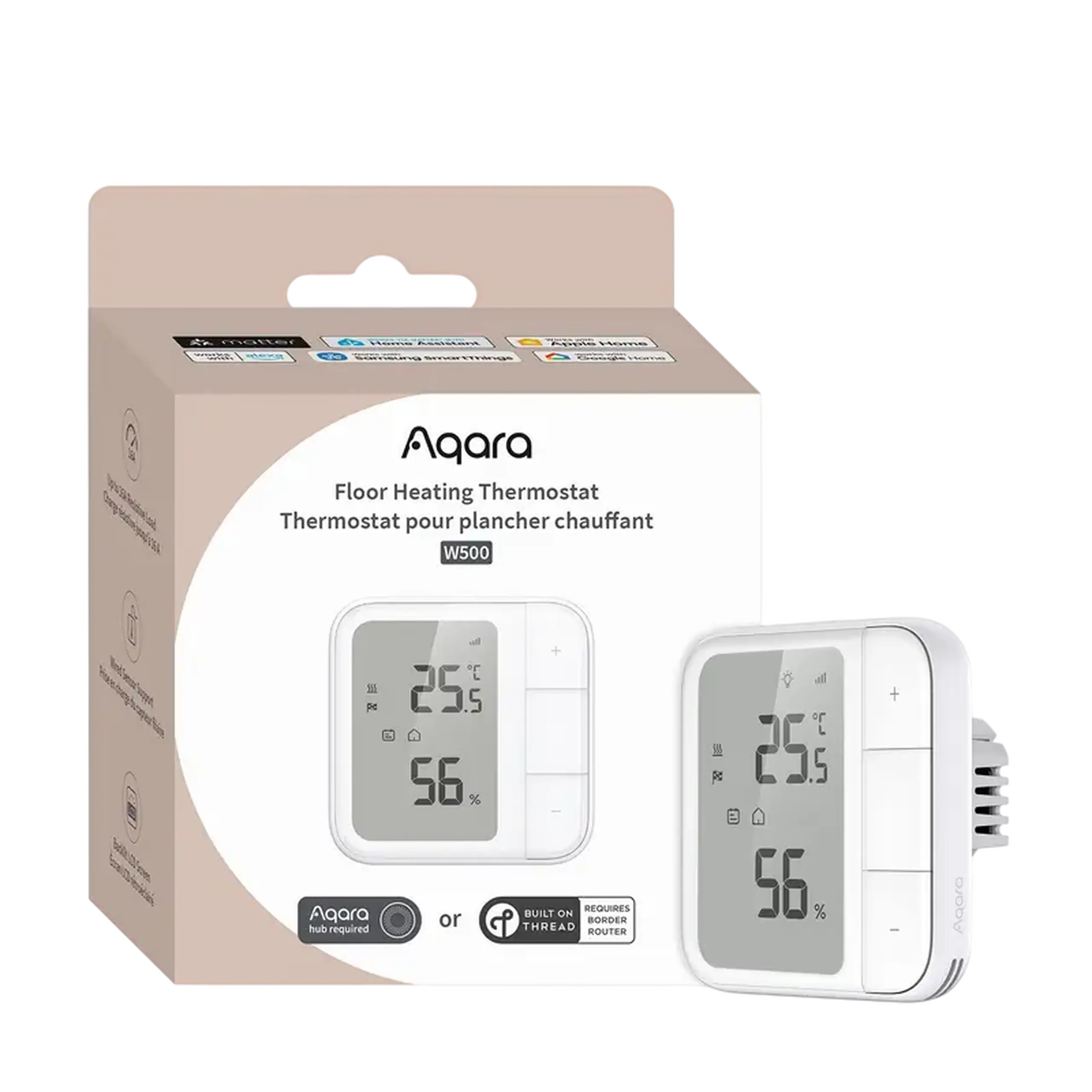 Termostat inteligent AQARA Floor Heating Thermostat W500, Alb