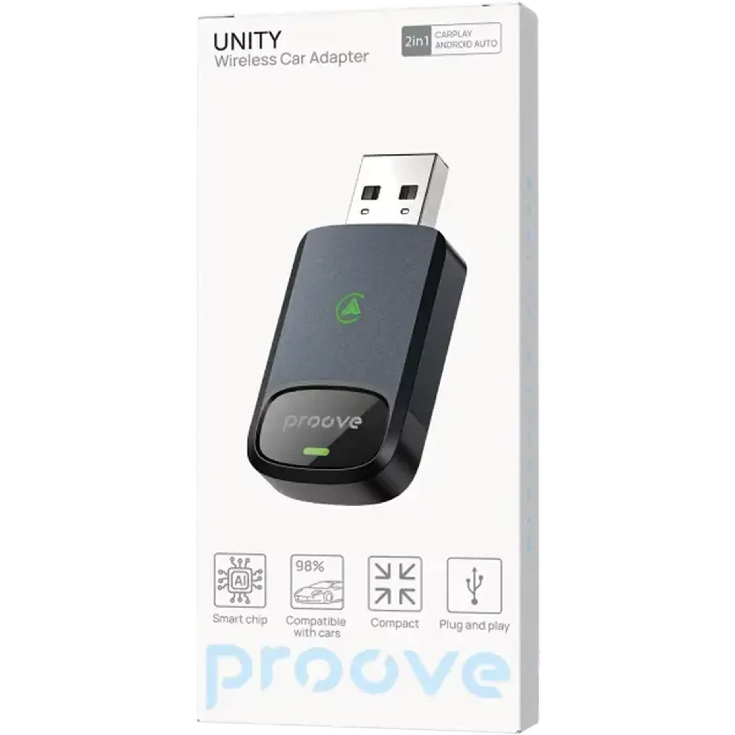 Adaptor auto wireless Proove Unity, gri