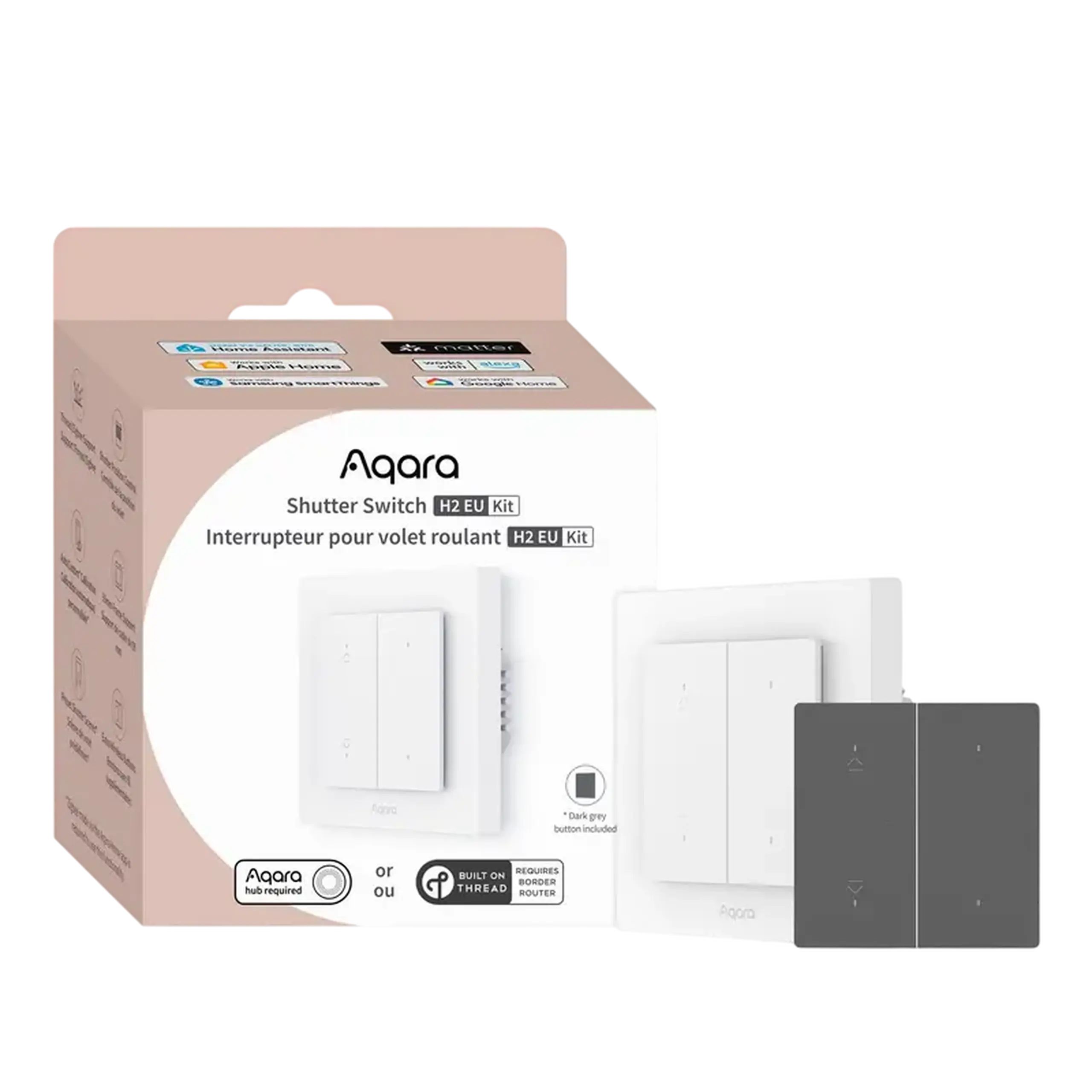 Comutator inteligent AQARA Shutter Switch H2, Alb