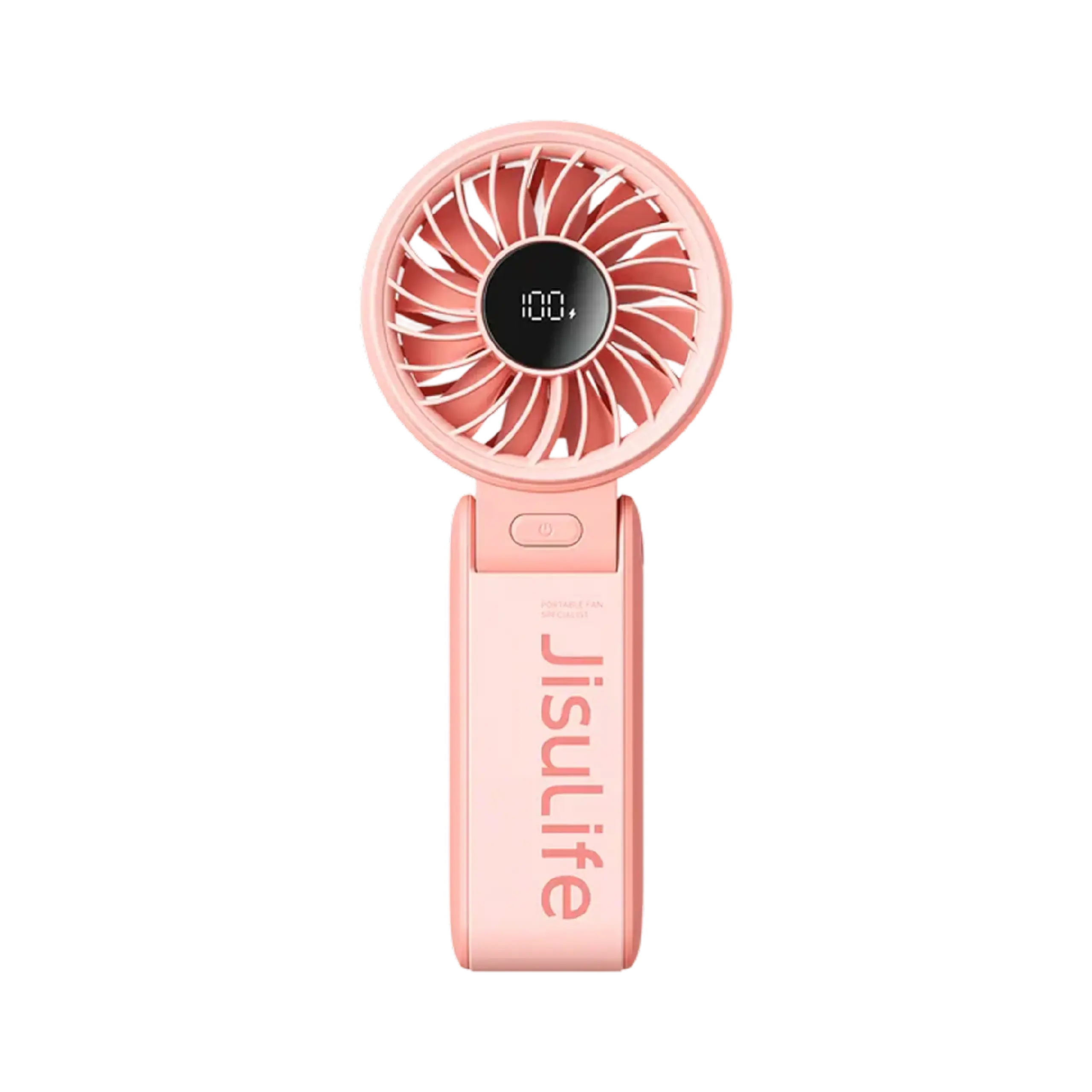 Ventilator portabil de mina JISULIFE 7, autonomie 2.5-13h, baterie 3600mAh, 5 viteze, Roz