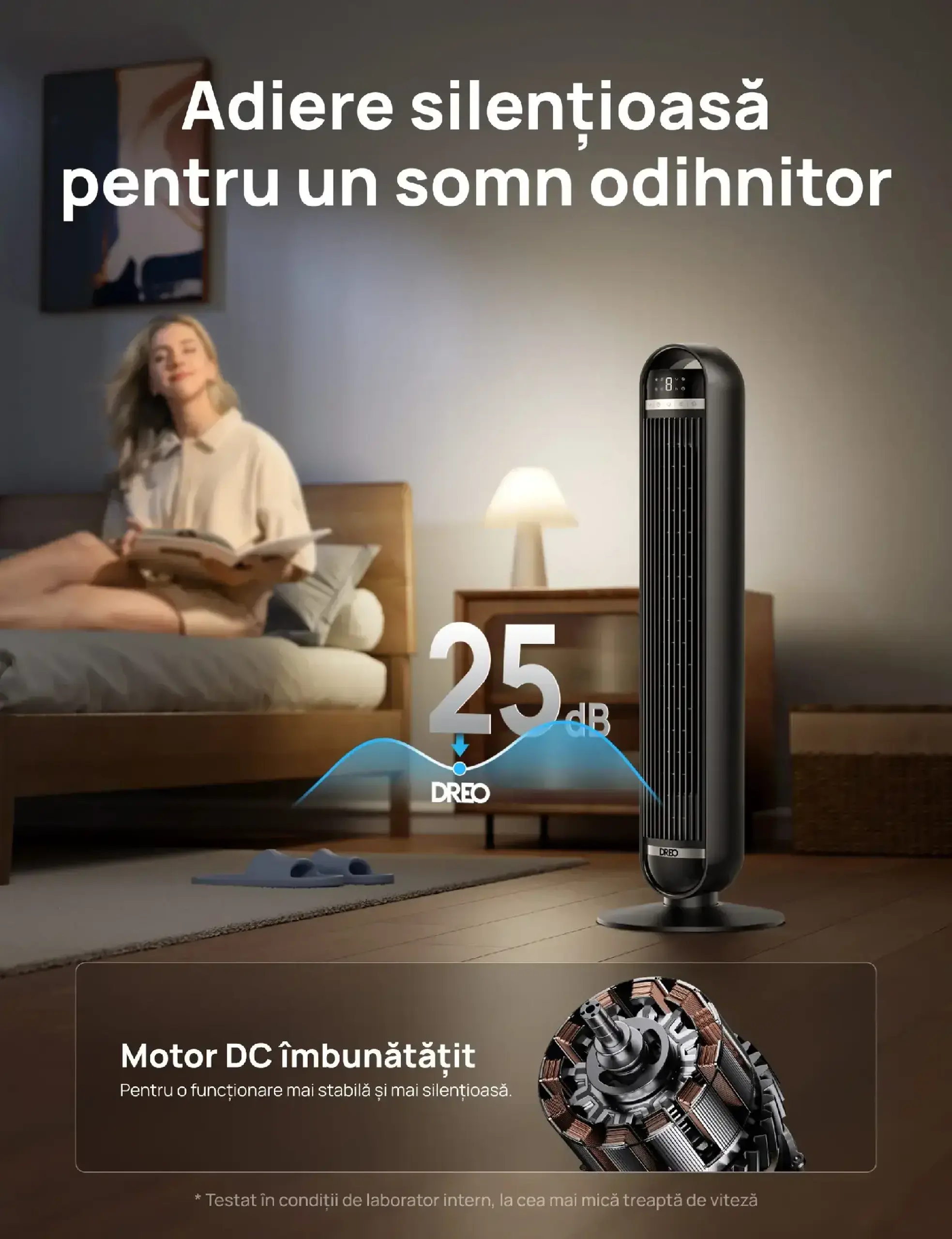 Ventilator turn DREO Nomad DR-HTF014, 8 viteze, 4 moduri de functionare,telecomanda, negru