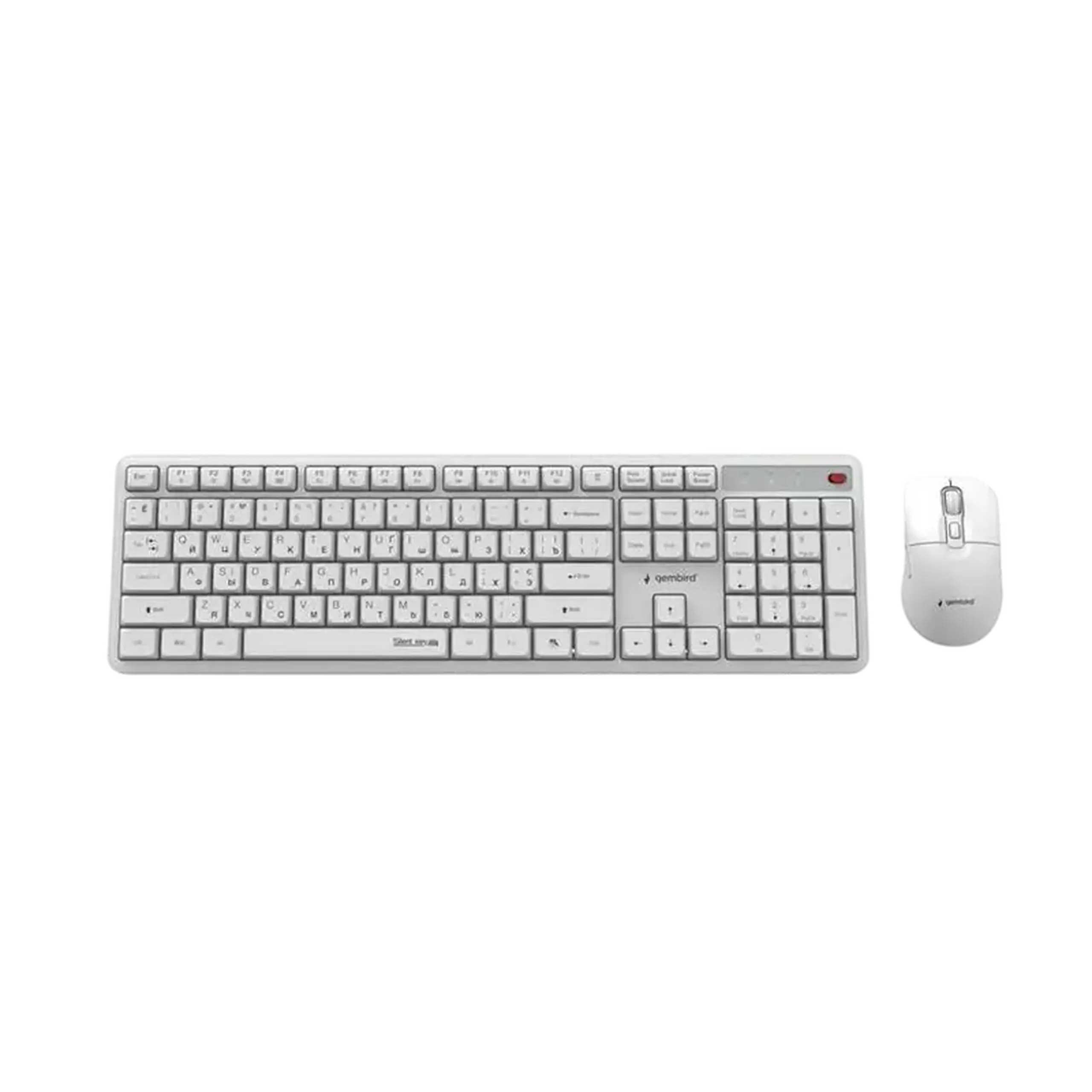 Set Tastatură + Mouse Gembird Silent key Pro Business, Fără fir, Alb