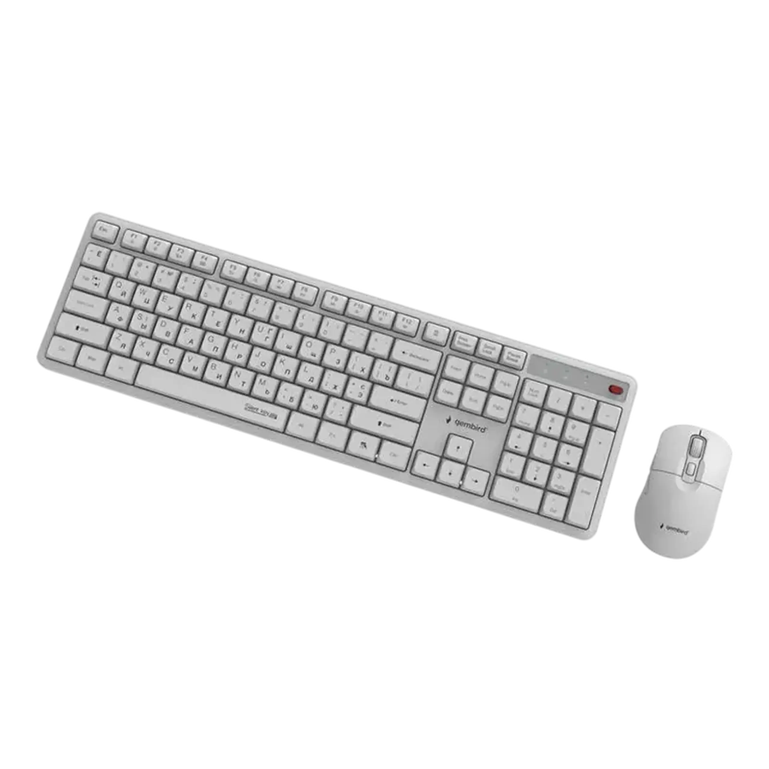 Set Tastatură + Mouse Gembird Silent key Pro Business, Fără fir, Alb
