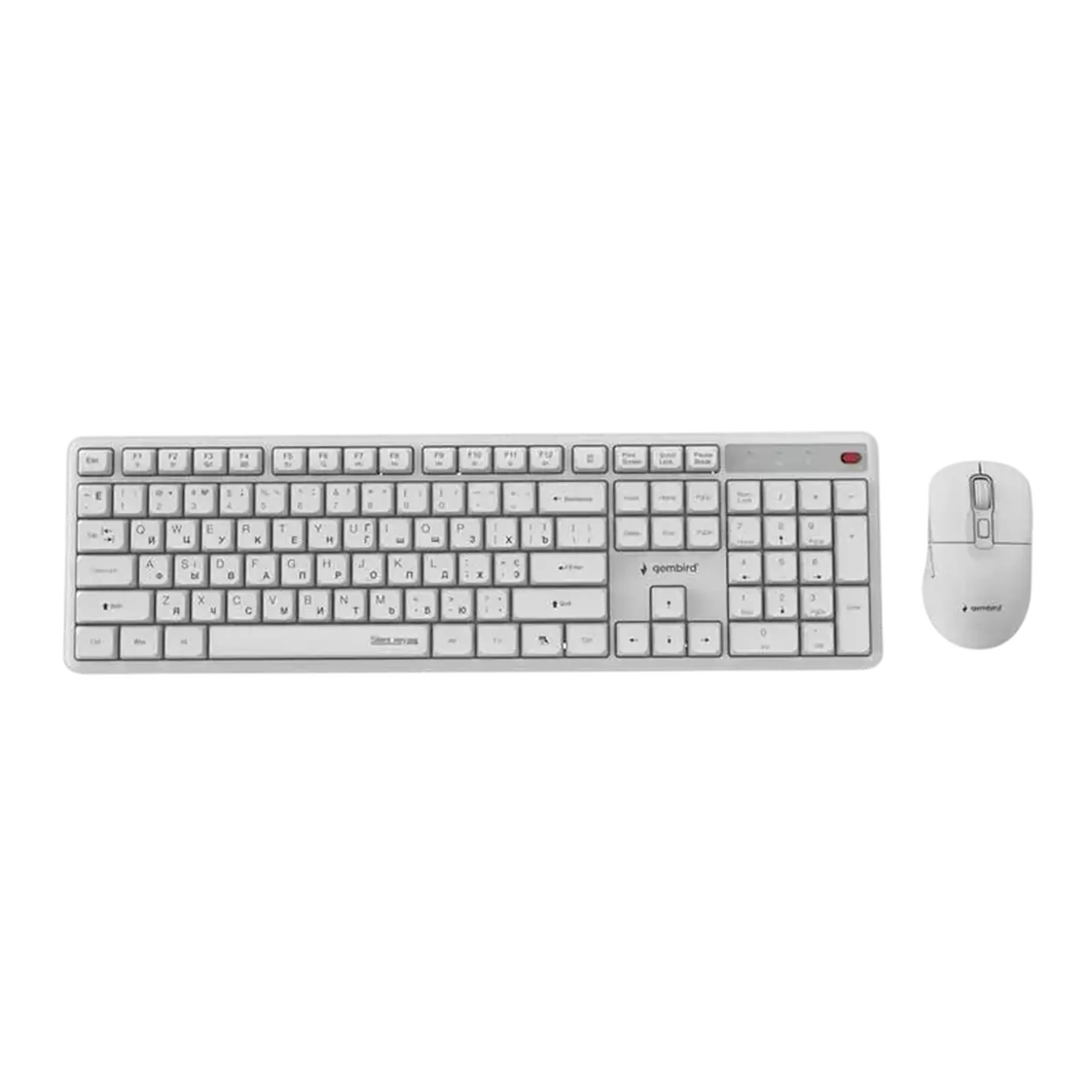 Set Tastatură + Mouse Gembird Silent key Pro Business, Fără fir, Alb