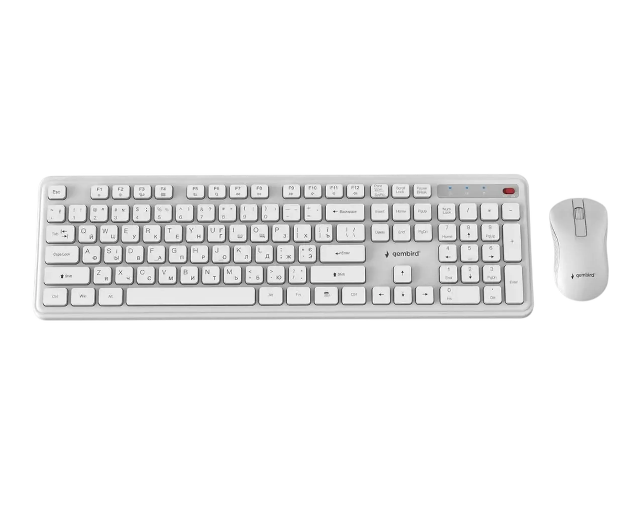Set Tastatură + Mouse Gembird Slim Pro Business, Fără fir, Alb
