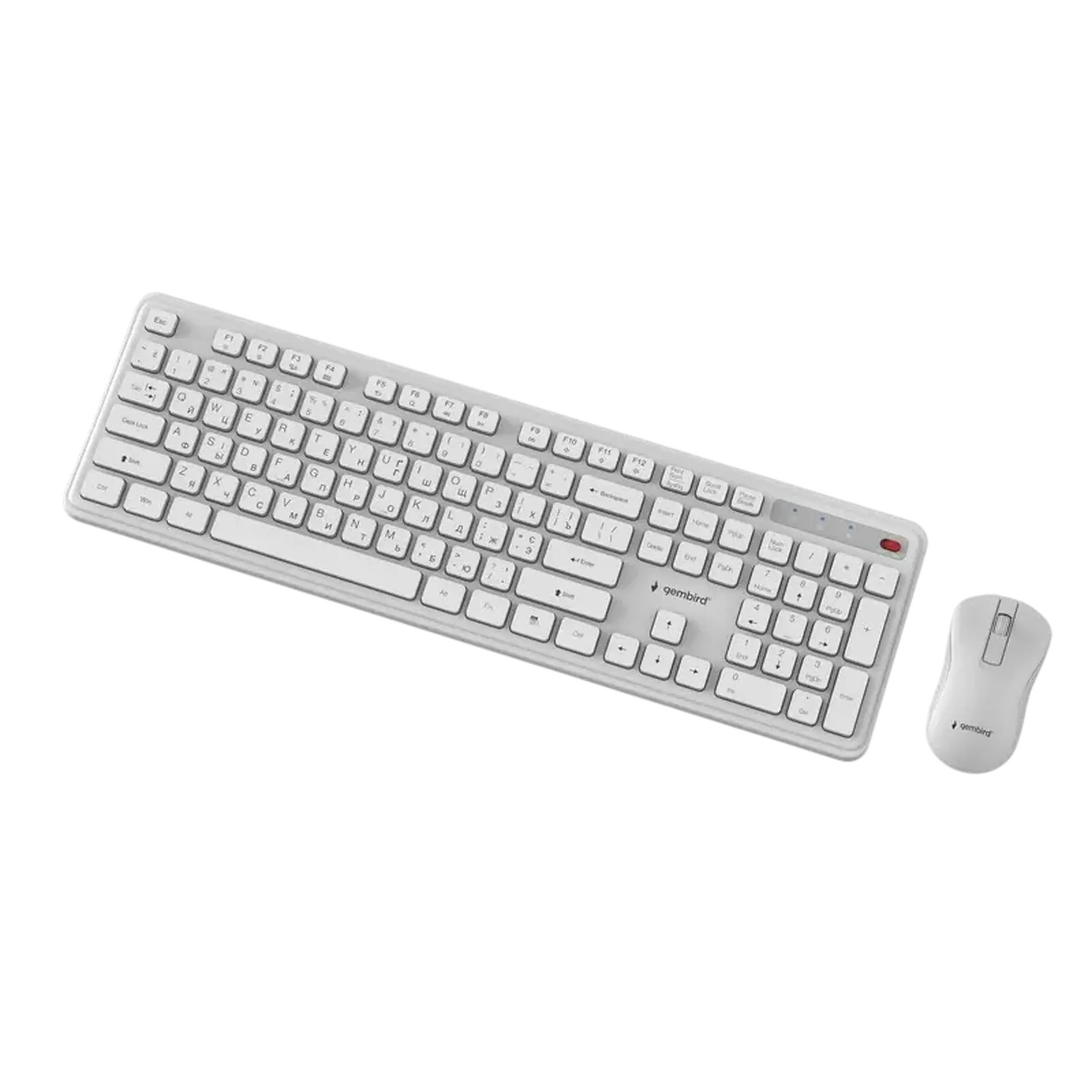 Set Tastatură + Mouse Gembird Slim Pro Business, Fără fir, Alb