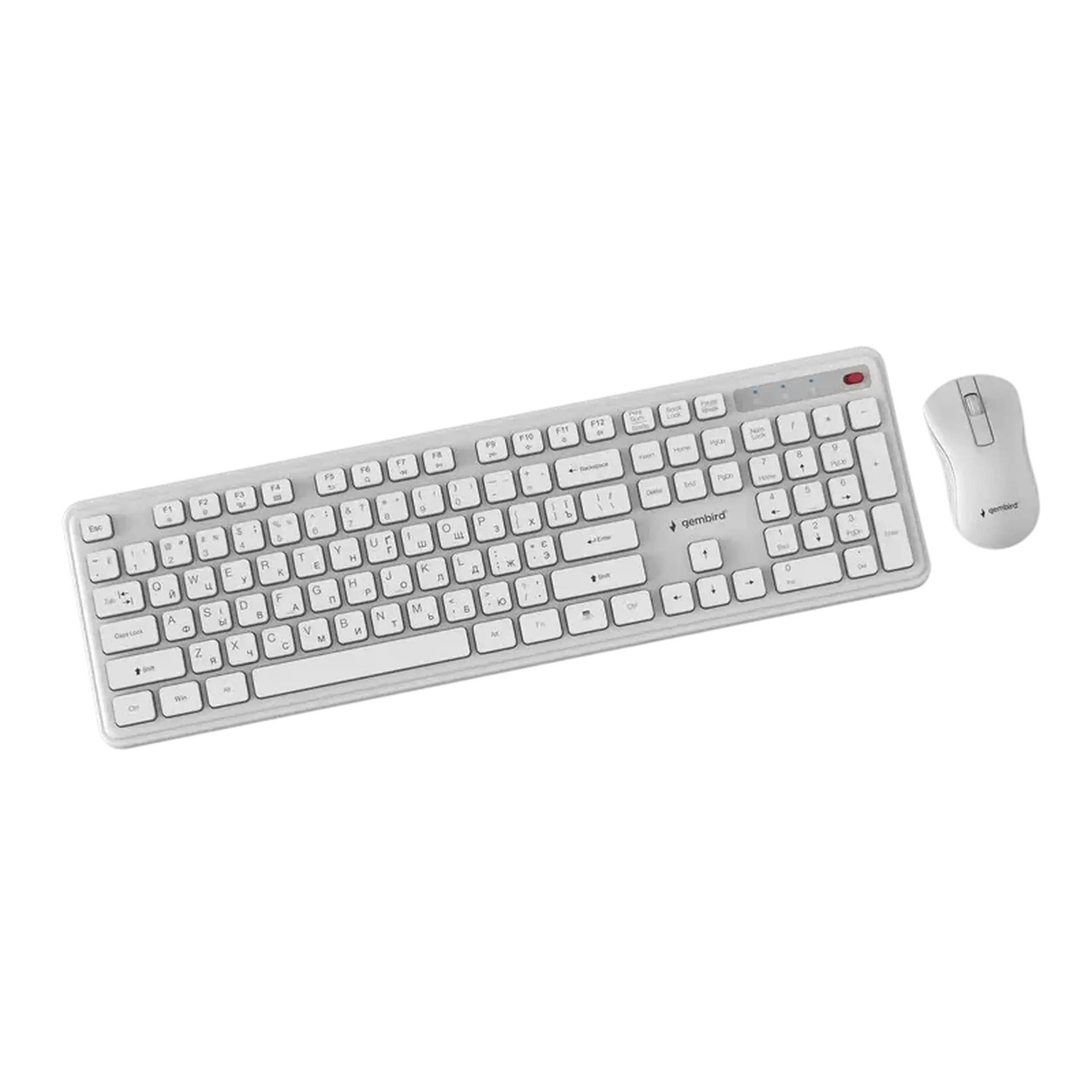 Set Tastatură + Mouse Gembird Slim Pro Business, Fără fir, Alb
