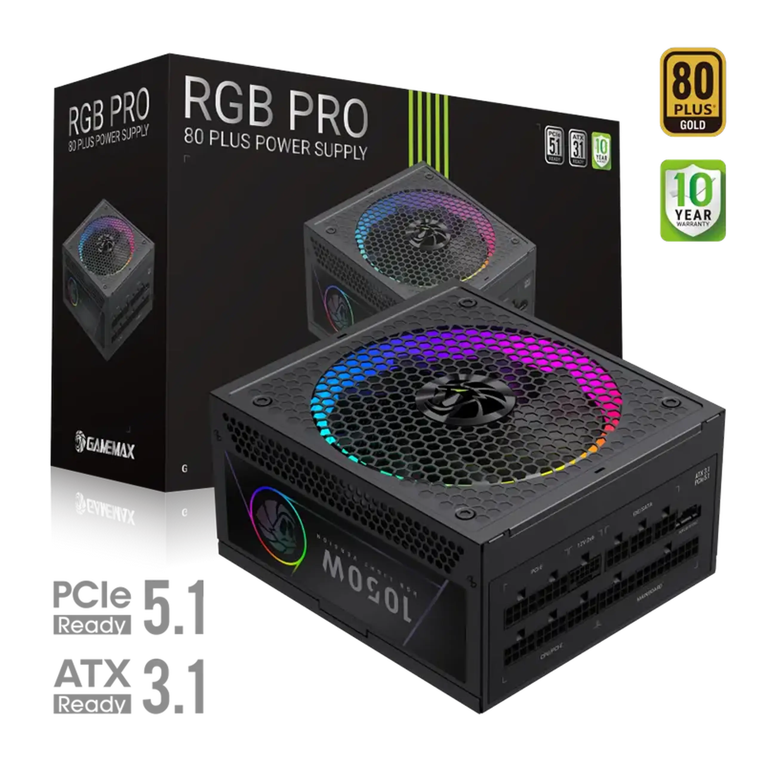 Sursă Alimentare PC Gamemax RGB-1050G PRO, 1050W, ATX, Complet modular