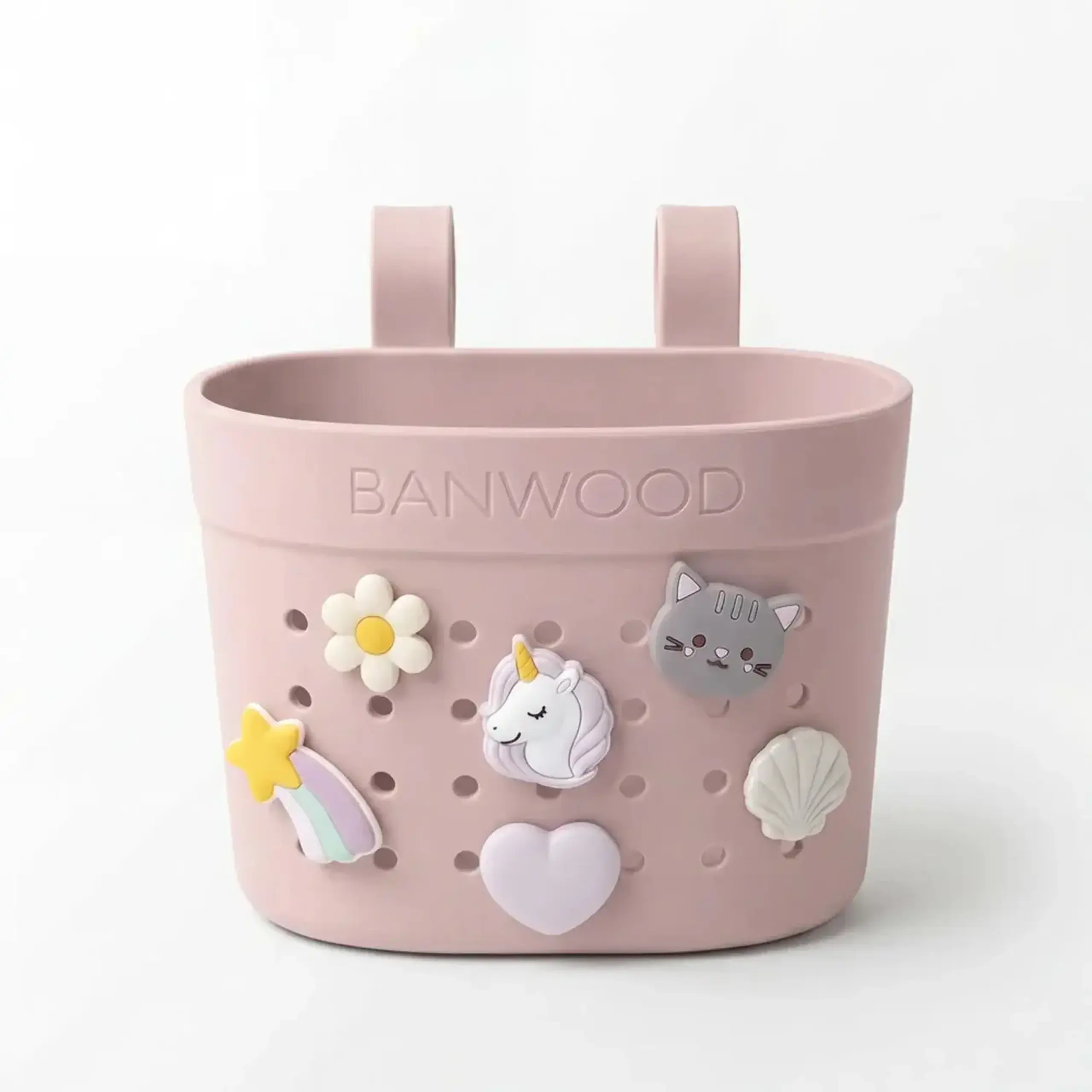 Coș „Pin & Ride” roz pudrat — Banwood