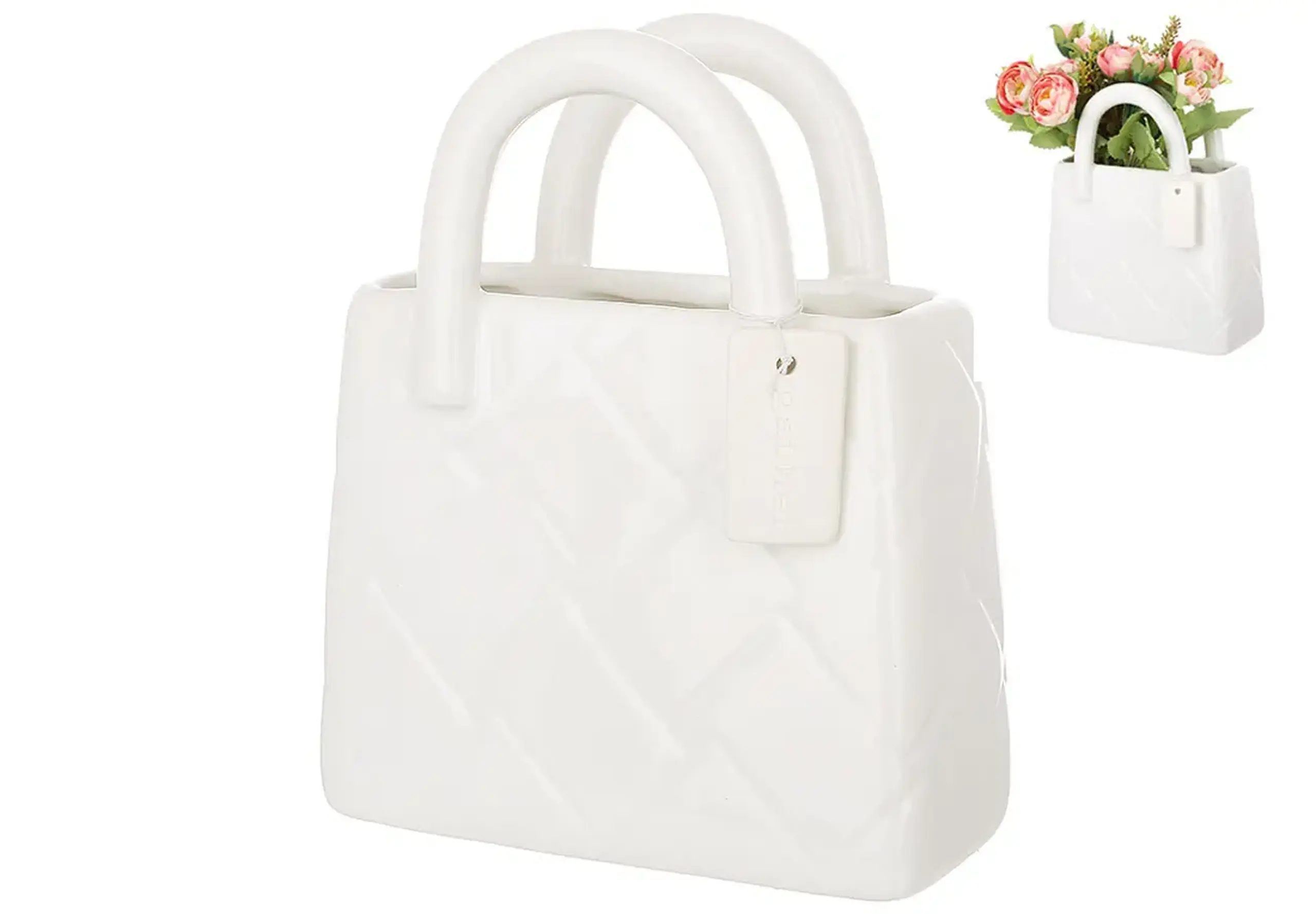 Vază din ceramică White bag, 18cm