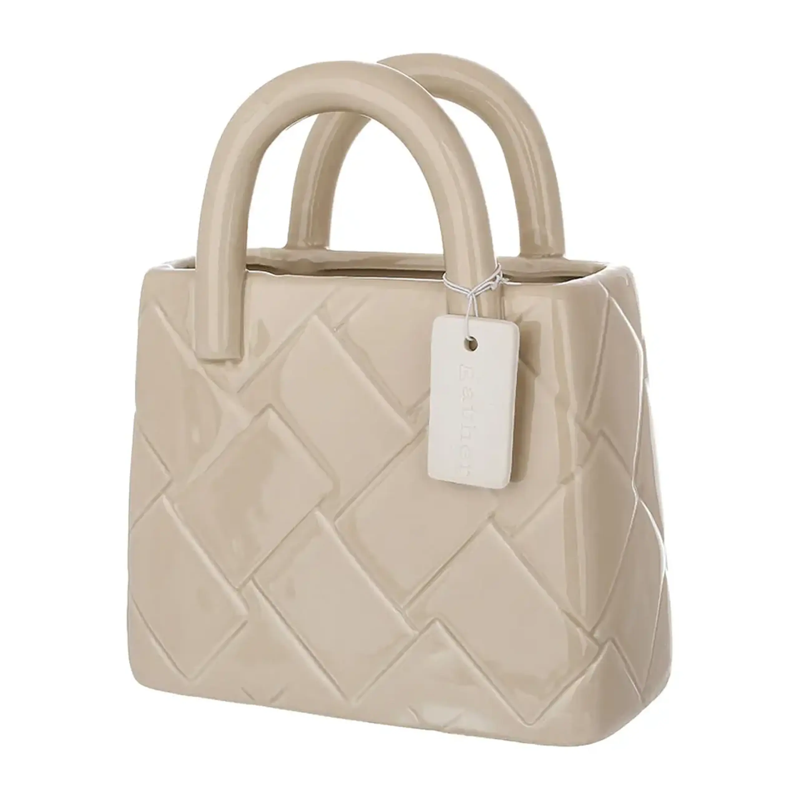 Vază din ceramică Beige bag, 18cm