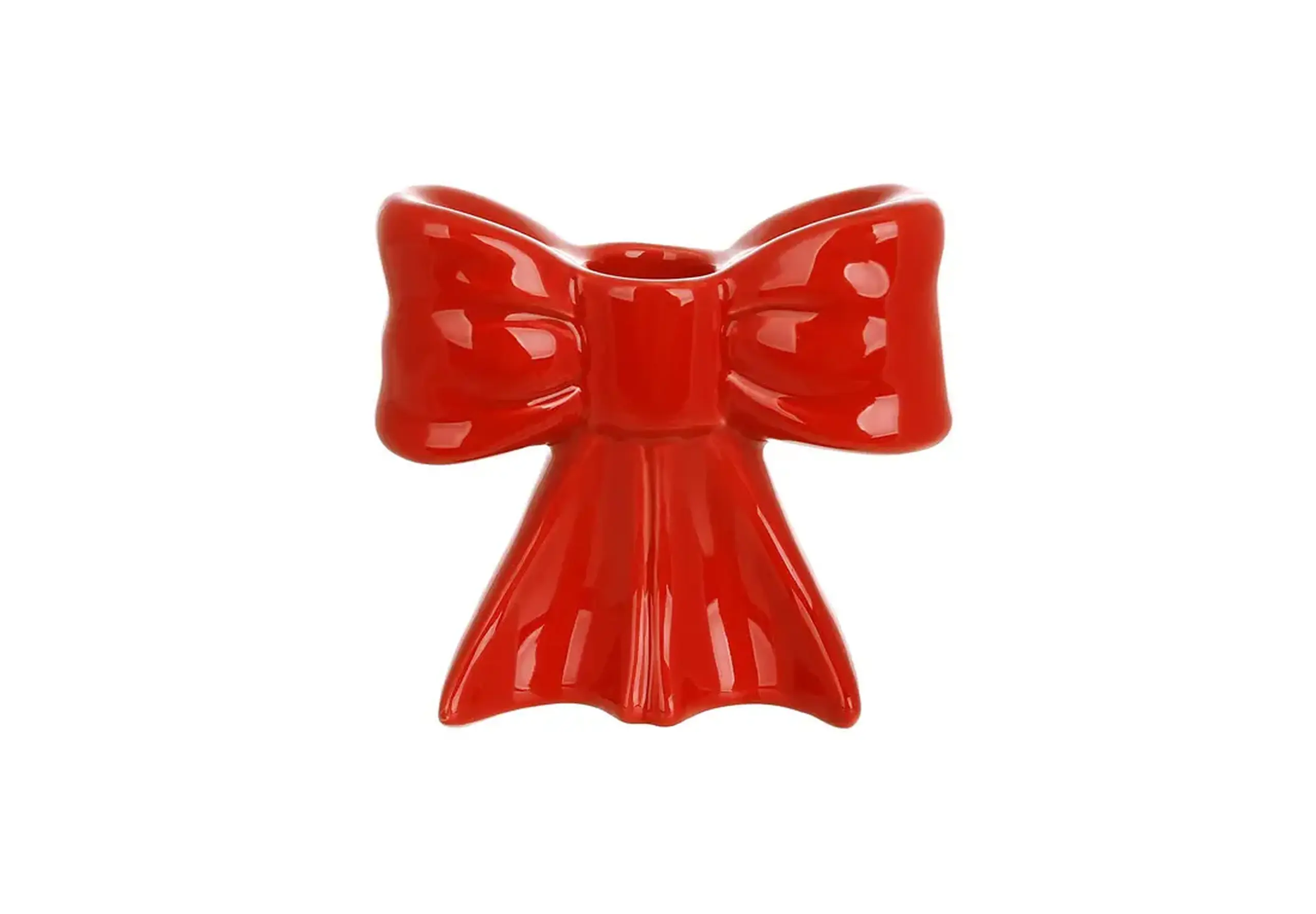 Sveșnic din ceramică, Red Bow, 11cm