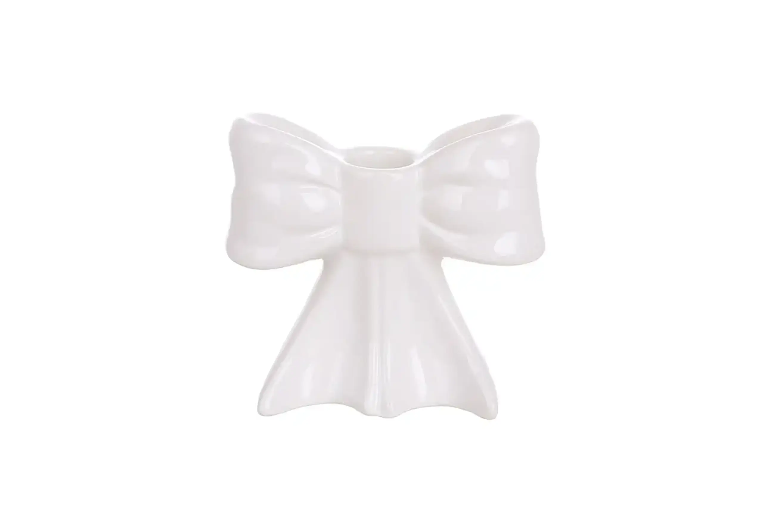 Sveșnic din ceramică, White Bow, 11cm