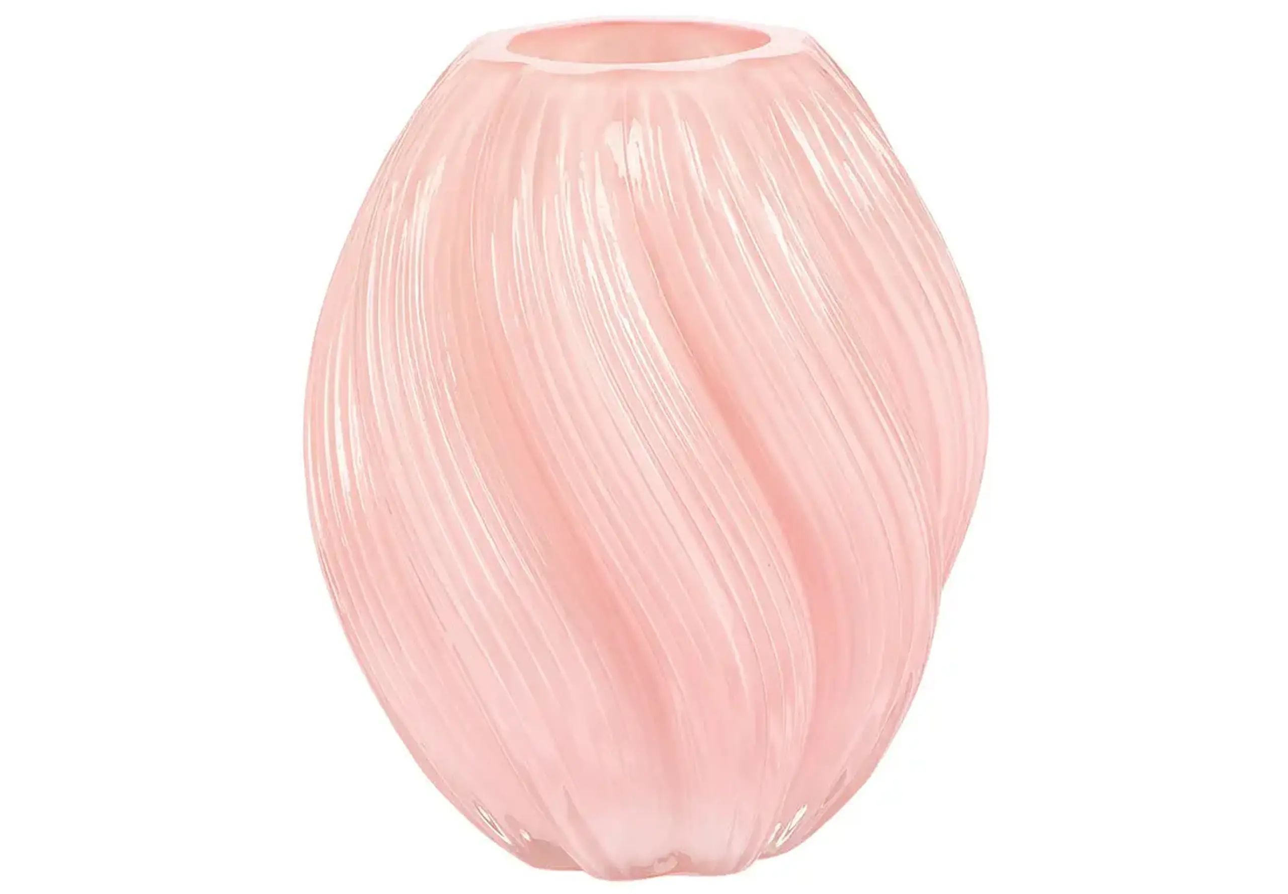 Vază din sticlă Miranda Pink, 21cm
