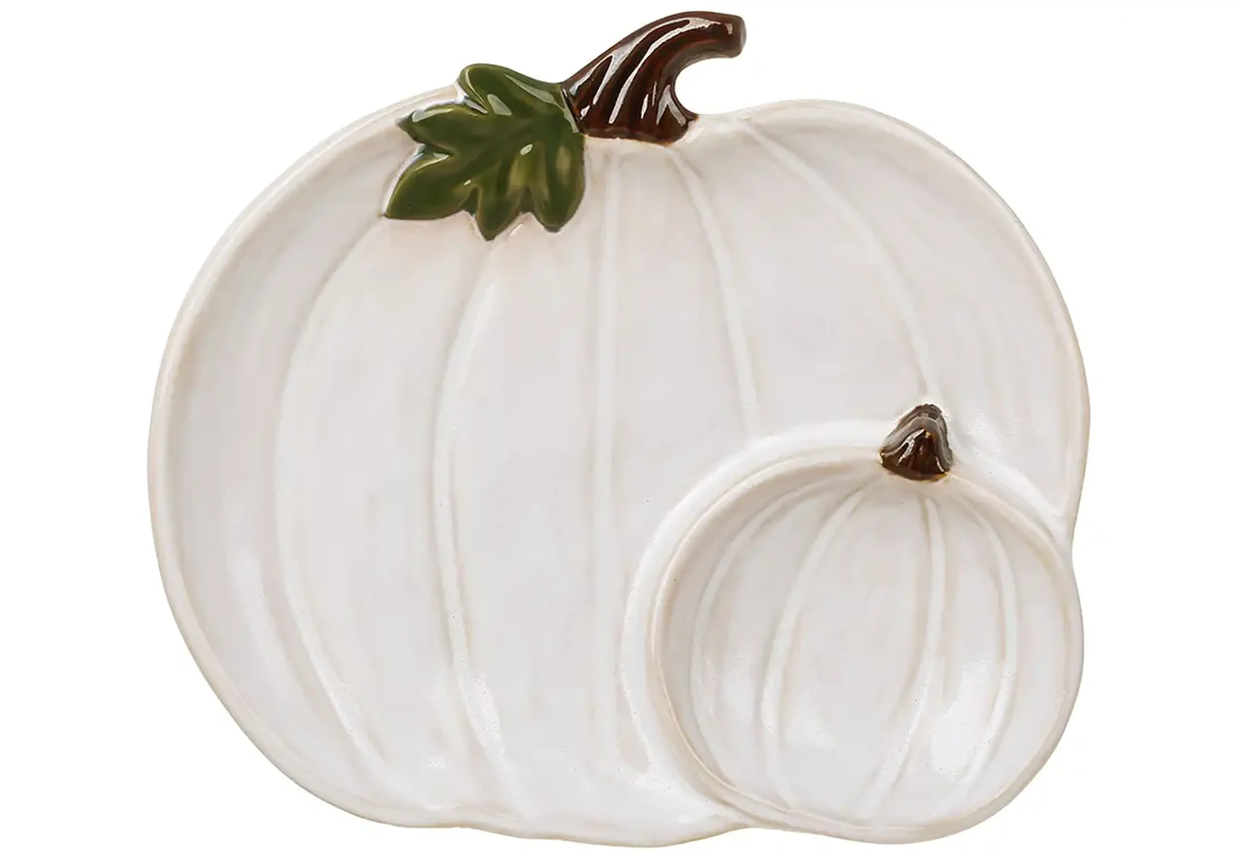 Farfurie din ceramică cu compartiment, Pumpkin Beige, 20,7cm