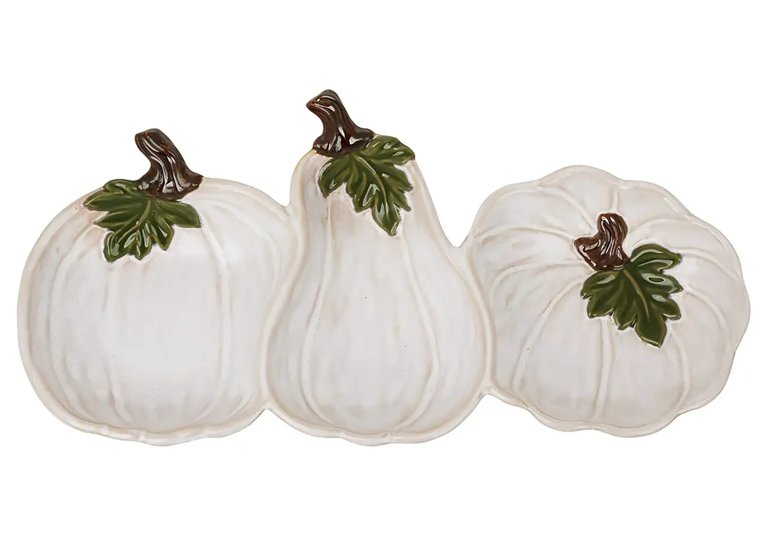Platou compartimentat din ceramică, Pumpkin Beige, 31,7cm