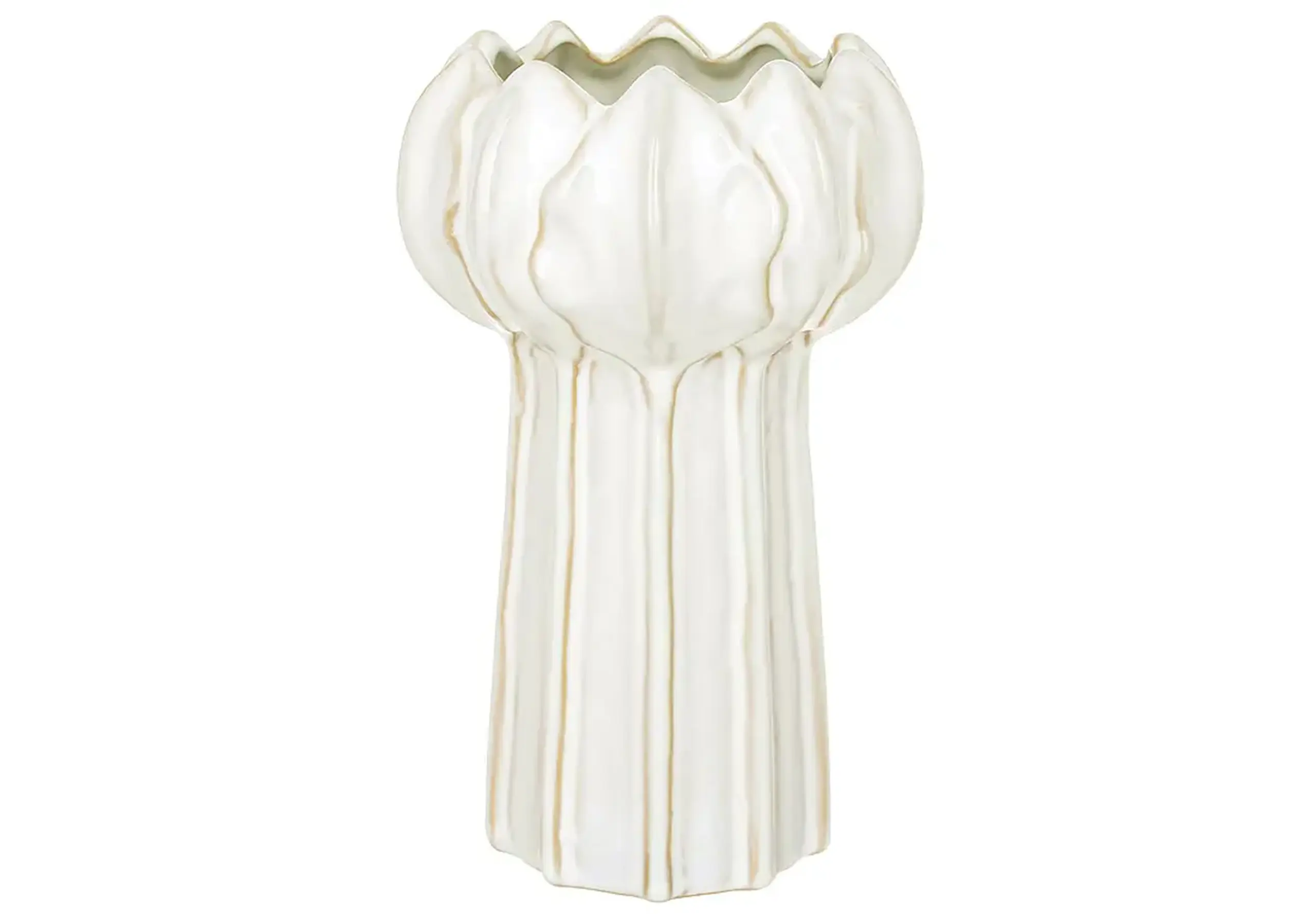 Vază din ceramică, Lotus beige, 18cm
