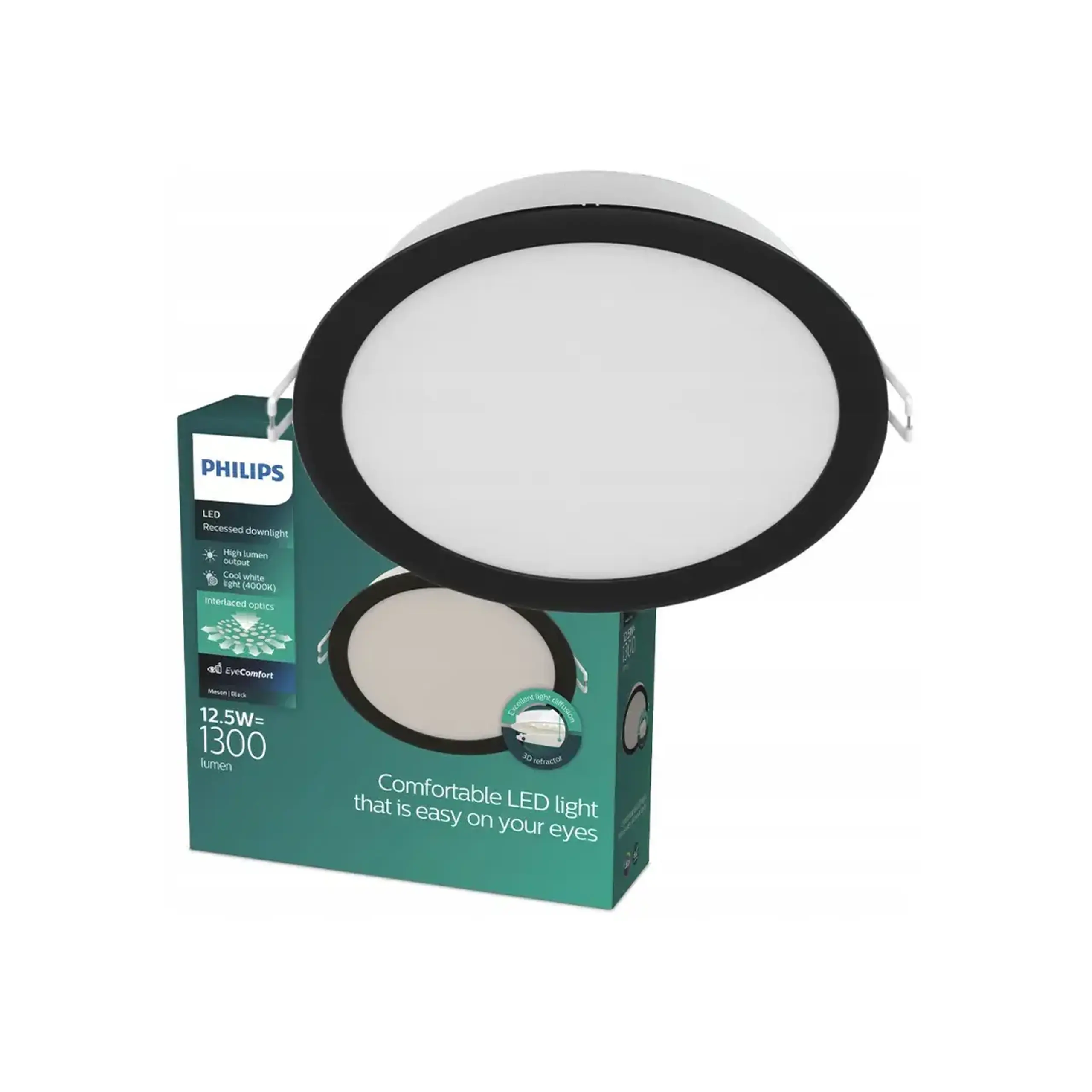 Spot luminos LED MESON 125 12.5 W LED 4000 K 220 - 240 V IP20 Philips - Negru 140 x 35 mm (L x W x H x Ø)